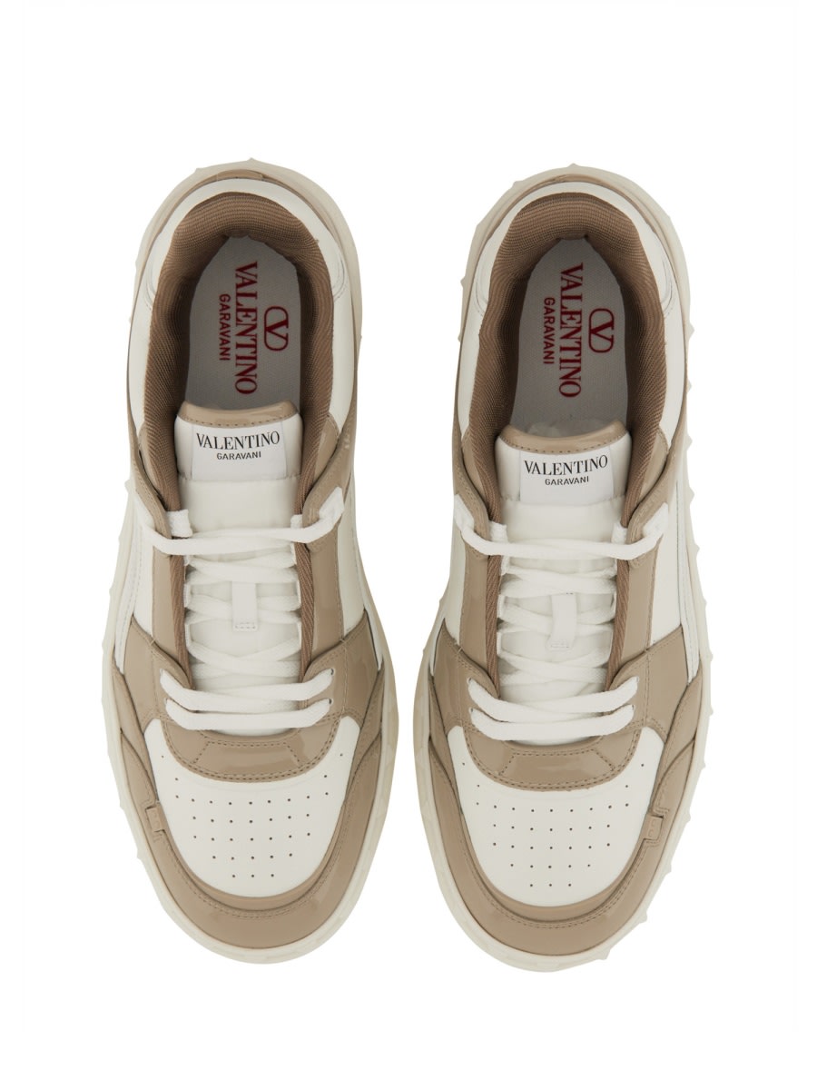 Valentino Freedots Leather Sneakers In White