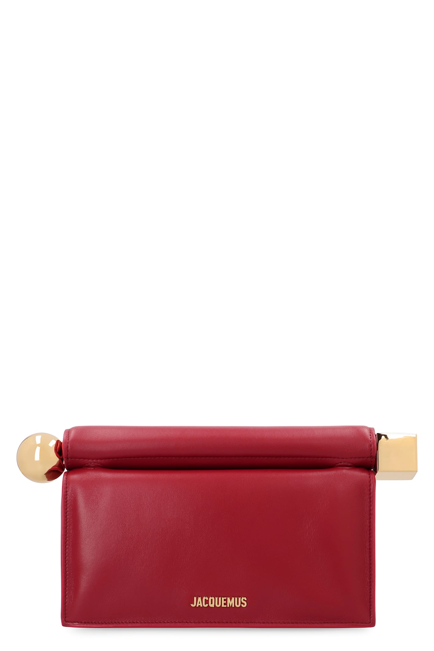 Jacquemus Square Leather Pouch In Red