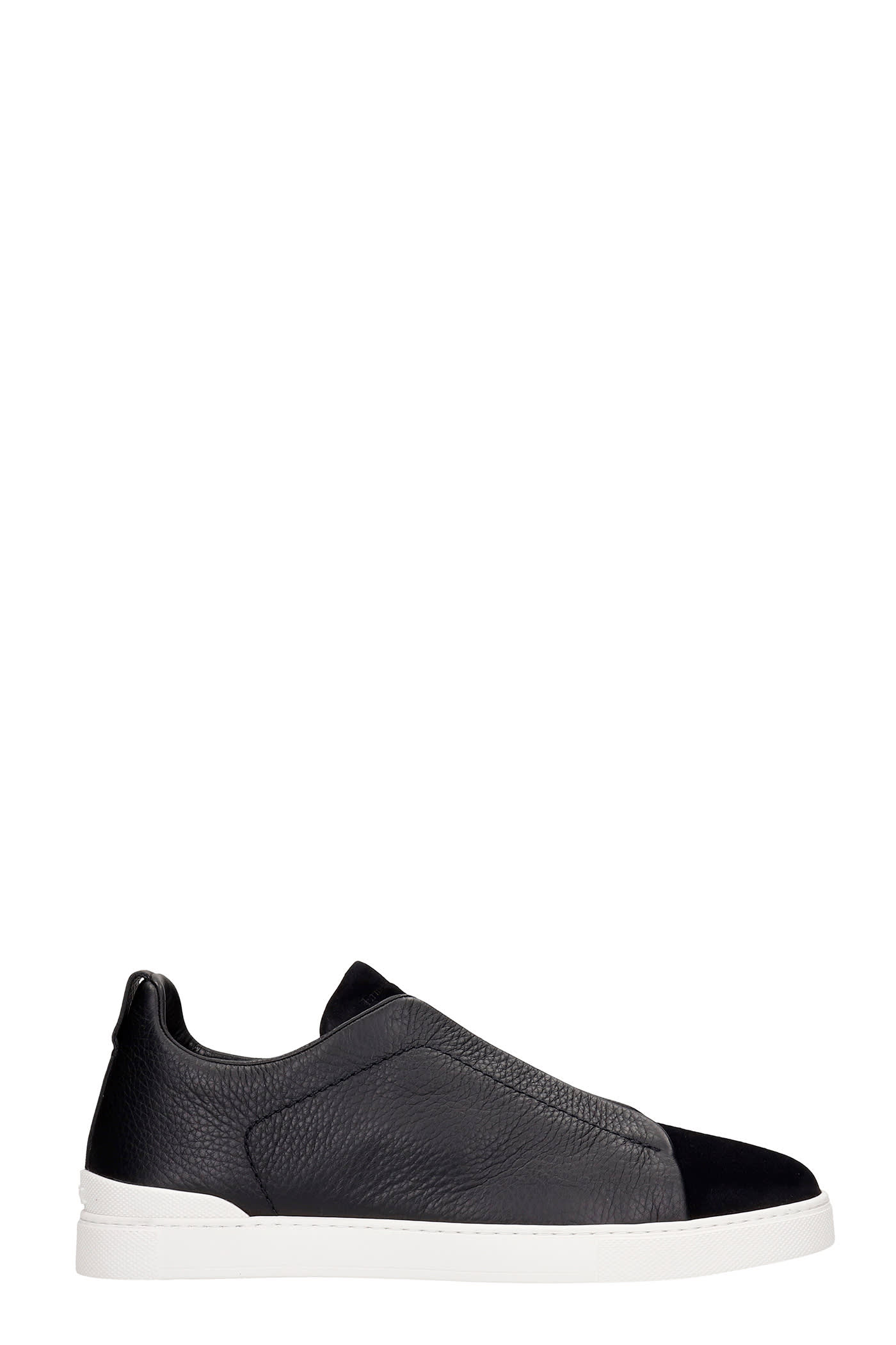 Ermenegildo Zegna Sneakers In Black Suede And Leather