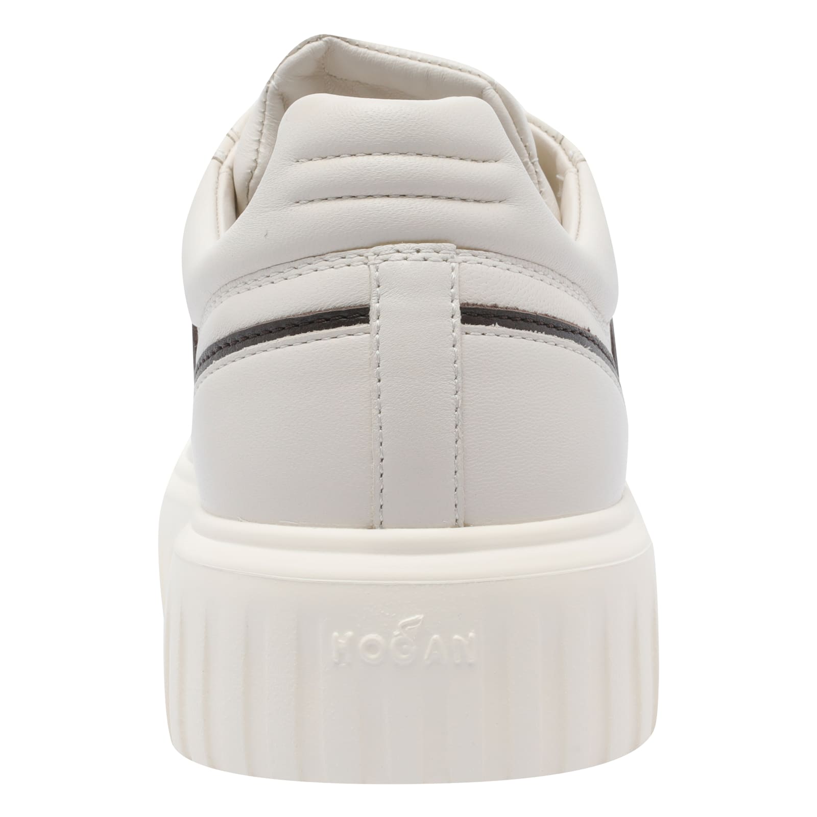 Hogan H-stripes Logo Lace-up Sneakers In White