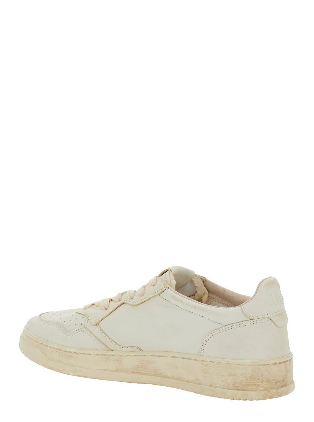 Autry Nappa Leather Low-top Vintage White Sneakers In White