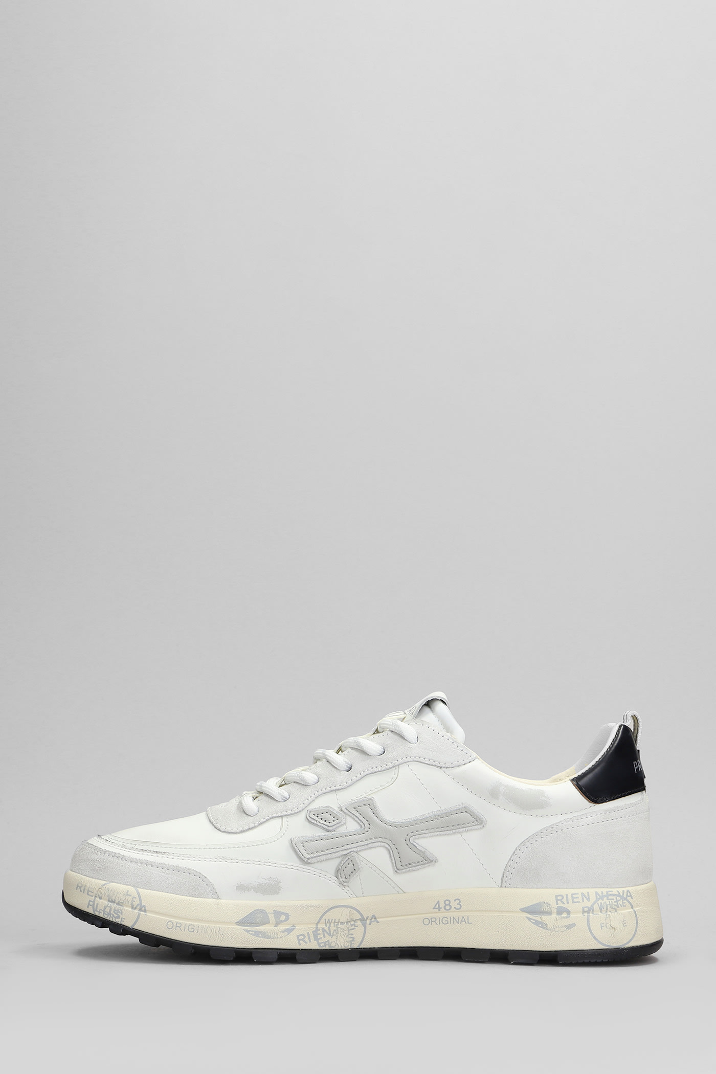 Shop Premiata Nous Sneakers In White Leather