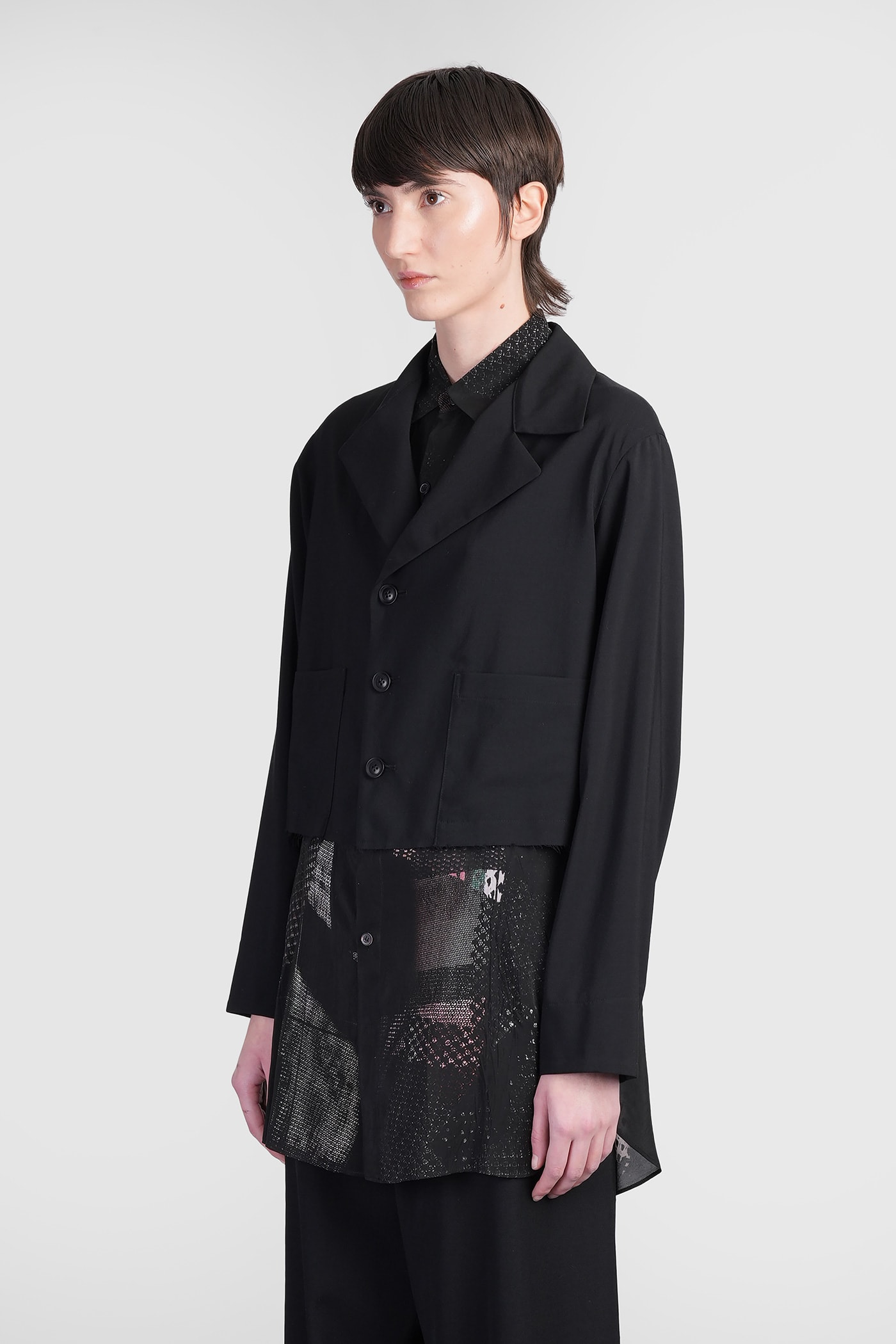 Yohji Yamamoto Blazer In Black Wool In Black