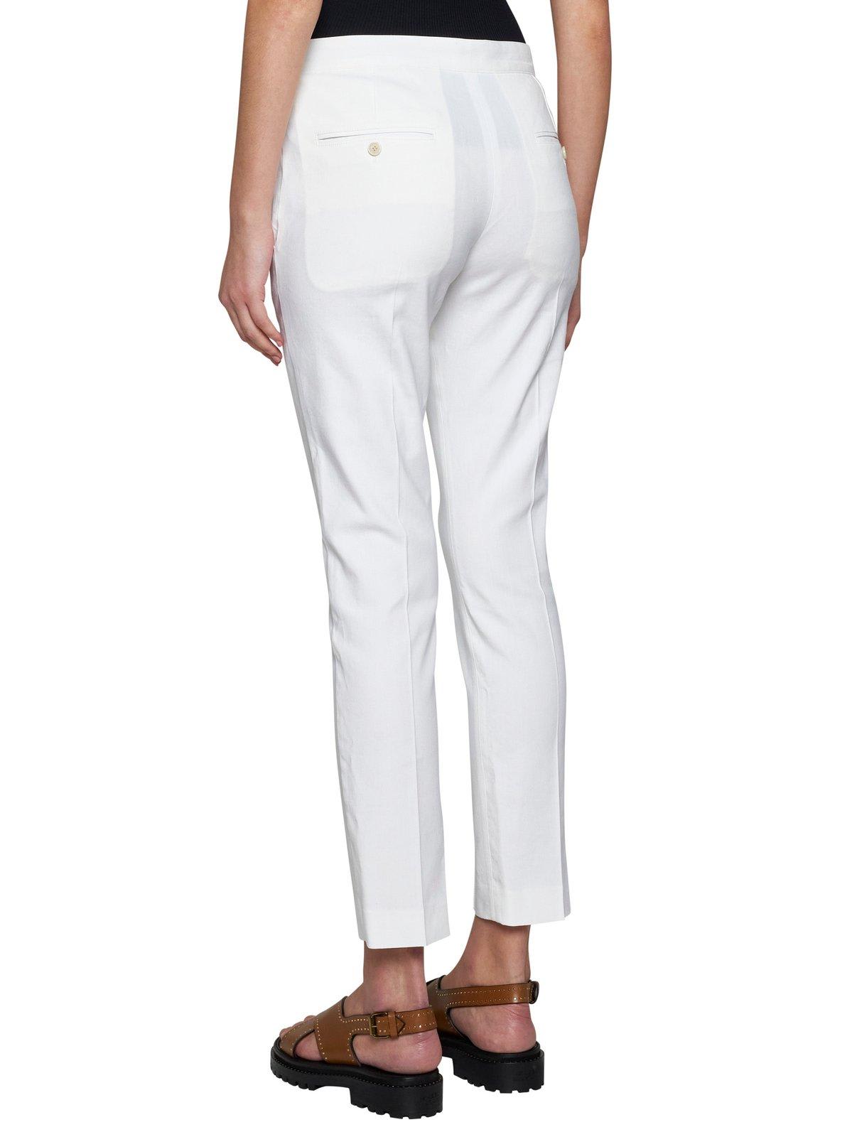 Shop Isabel Marant Straight-leg Cropped Slim-cut Trousers In White