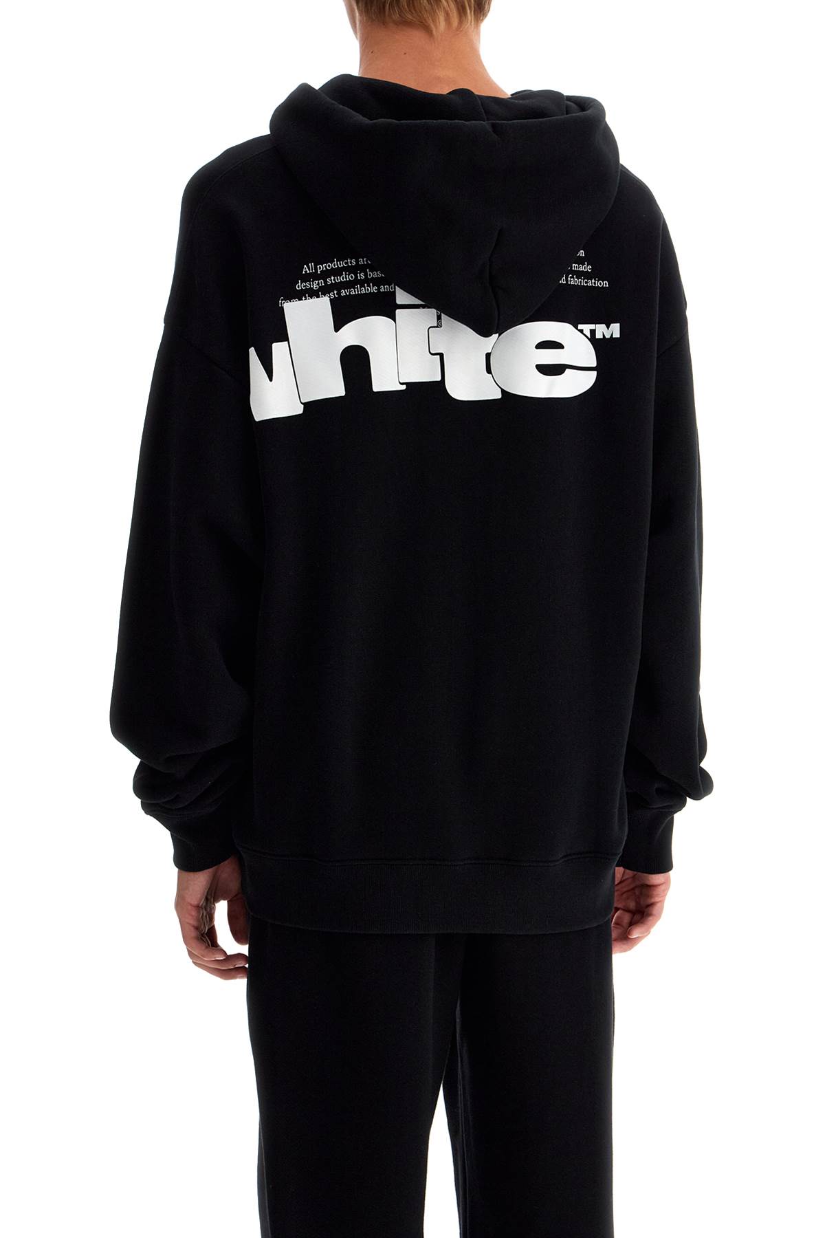 Shop Off-white Hooded Sweatshirt With Shared In Black - White (black)