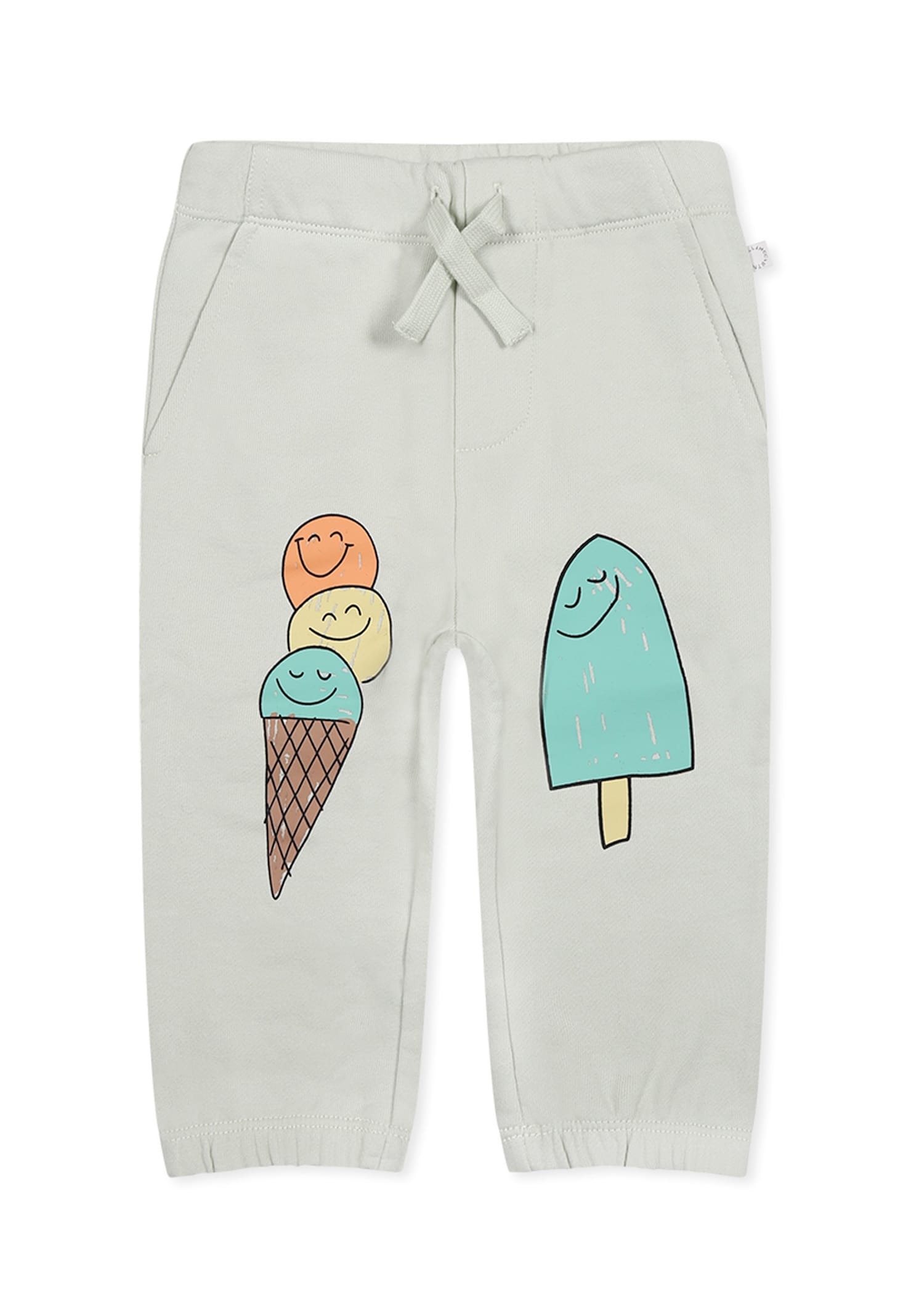 Stella Mccartney Green T-shirt For Baby Boy With Ice Cream In Green