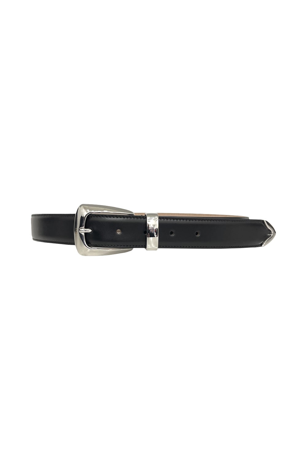 Khaite Benny Belt Whit Silver Buckle In Black