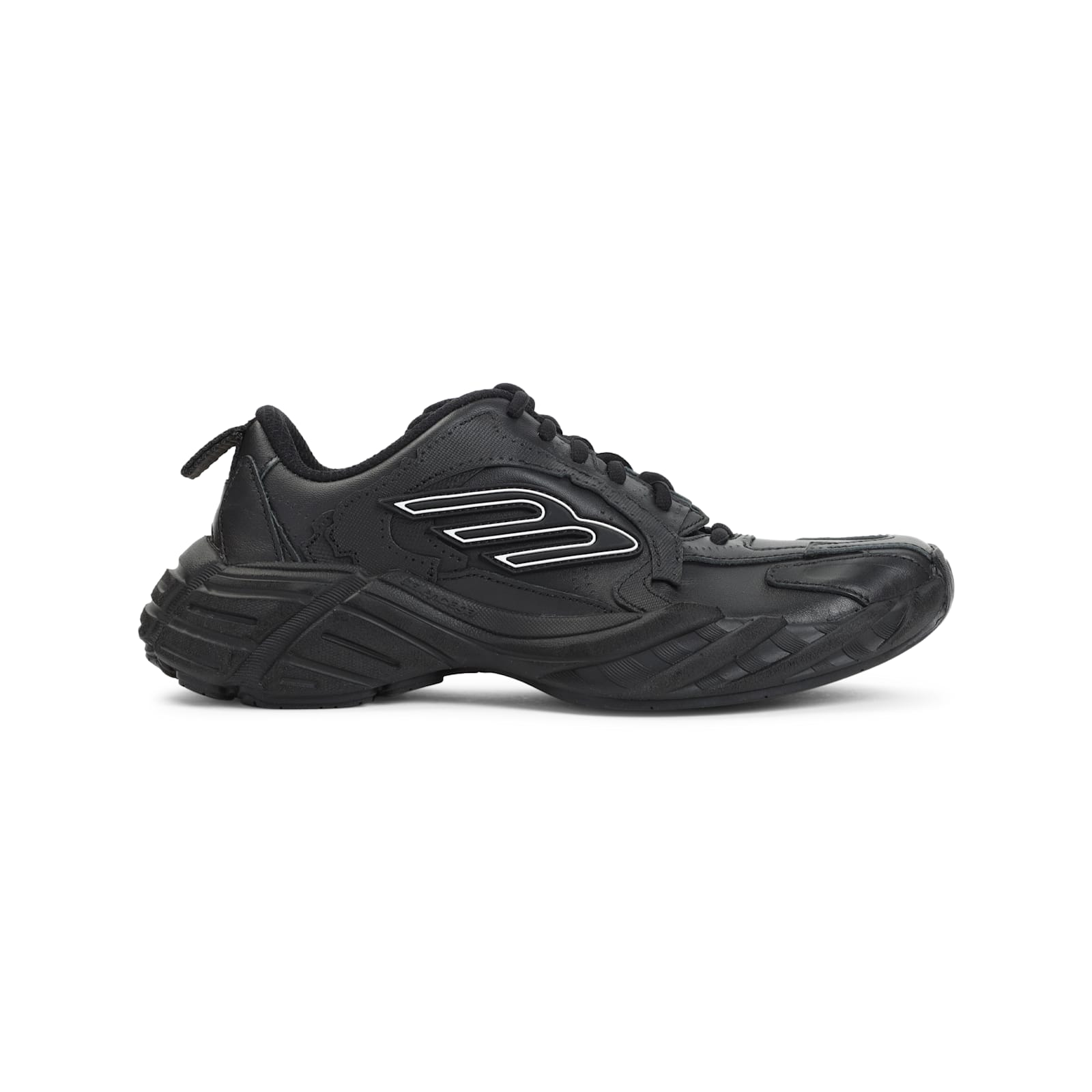 Balenciaga Monday Leather And Fabric Low-top Sneakers In Black