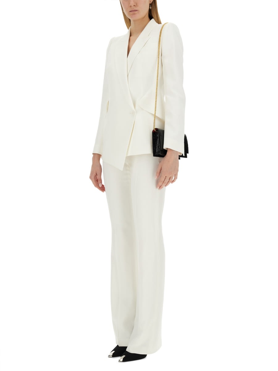 Shop Alexander Mcqueen Tailored Pants In Ivory