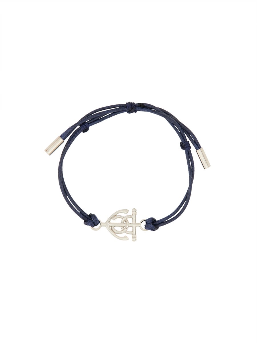 Shop Dolce & Gabbana Navy Lanyard Bracelet In Blue