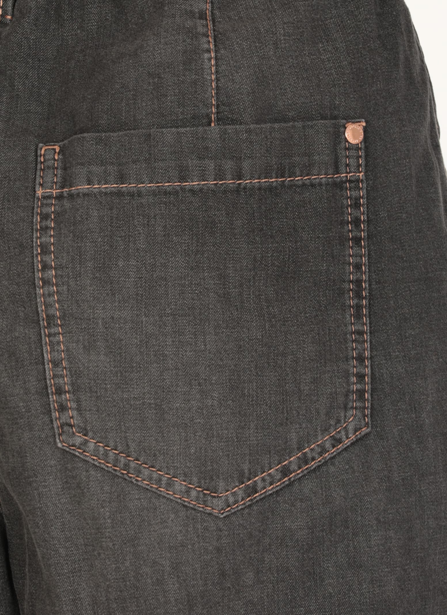Brunello Cucinelli High-waisted Grey Jeans With Jewel Detailing In Grey