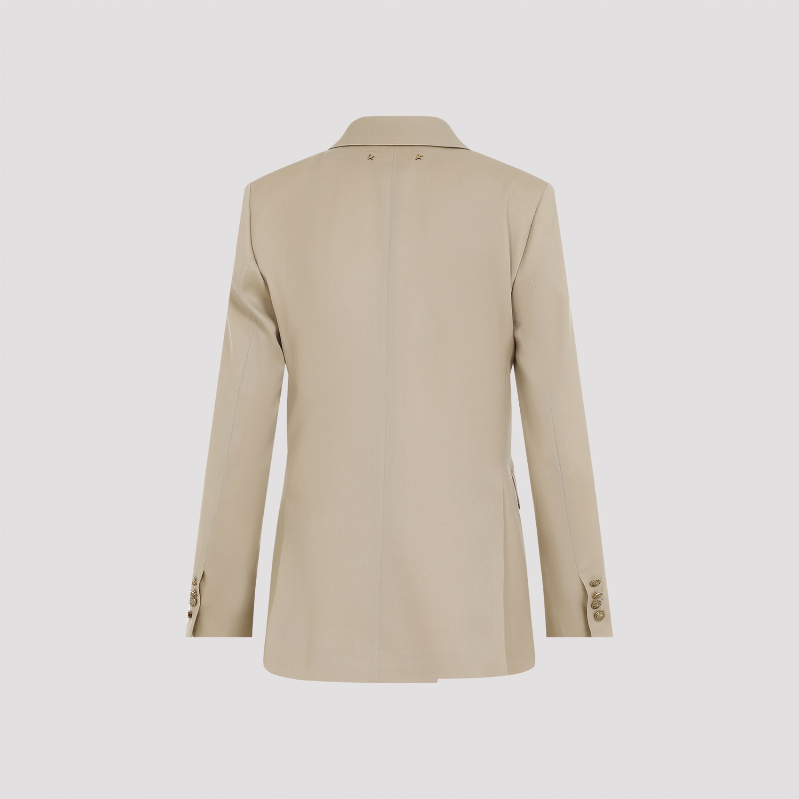 Shop Golden Goose Double Breasted Blazer In Sand