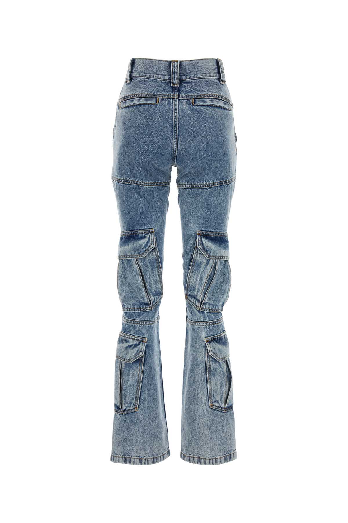 Shop Givenchy Denim Cargo Jeans In Lightblue