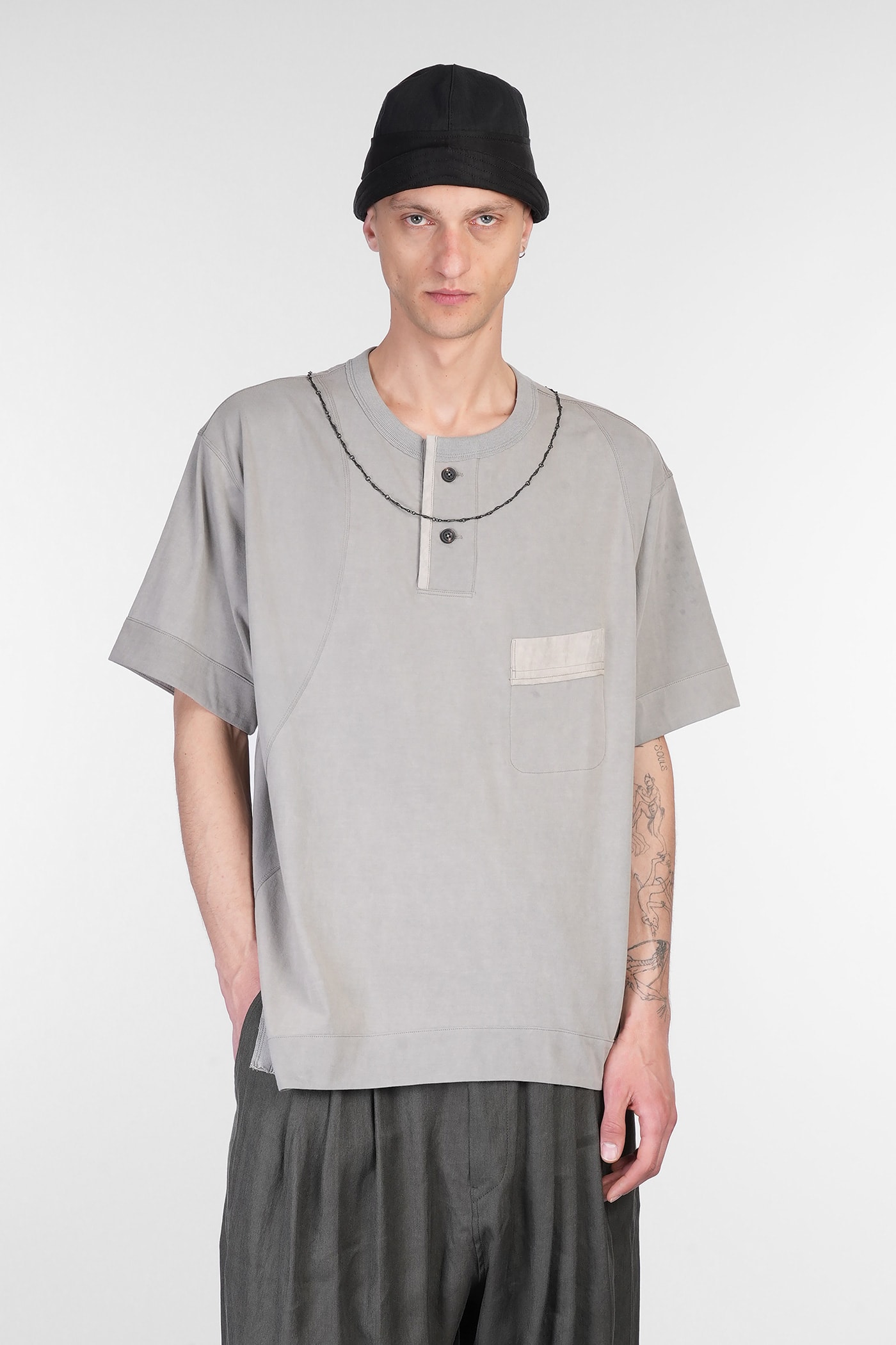T-shirt In Grey Cotton