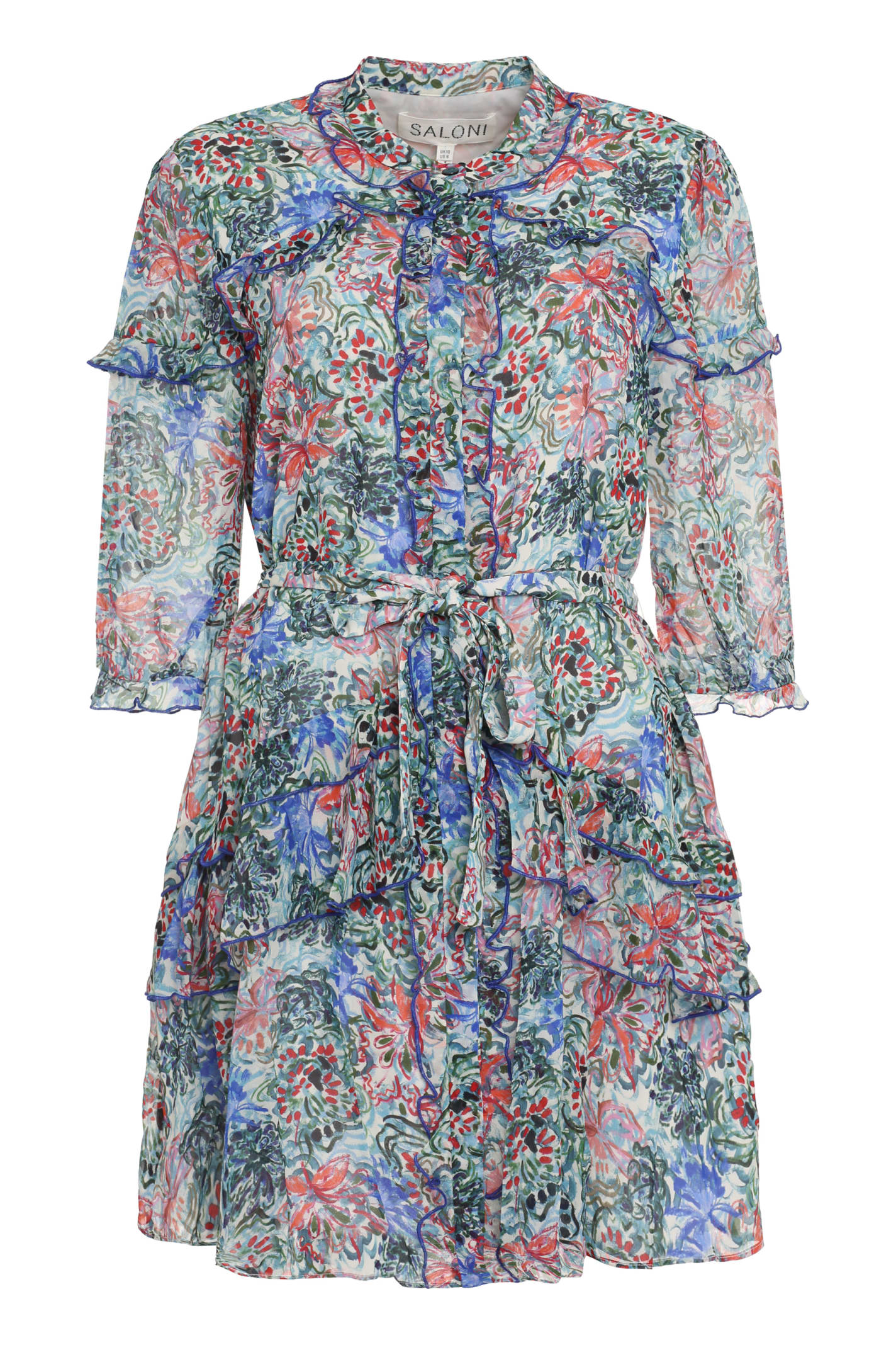 Shop Saloni Tilly Printed Shirtdress In Multicolor