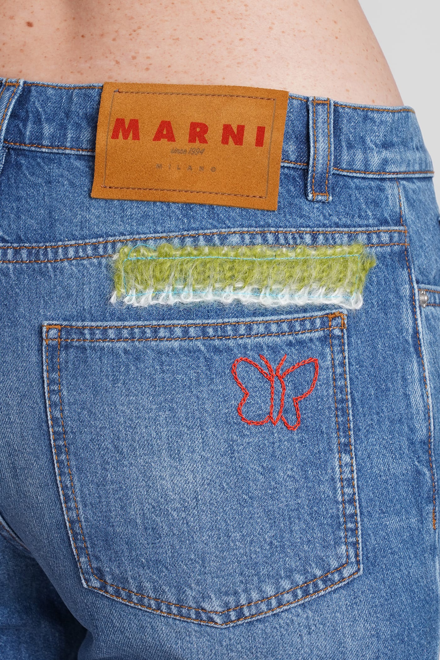 Shop Marni Jeans In Blue Cotton