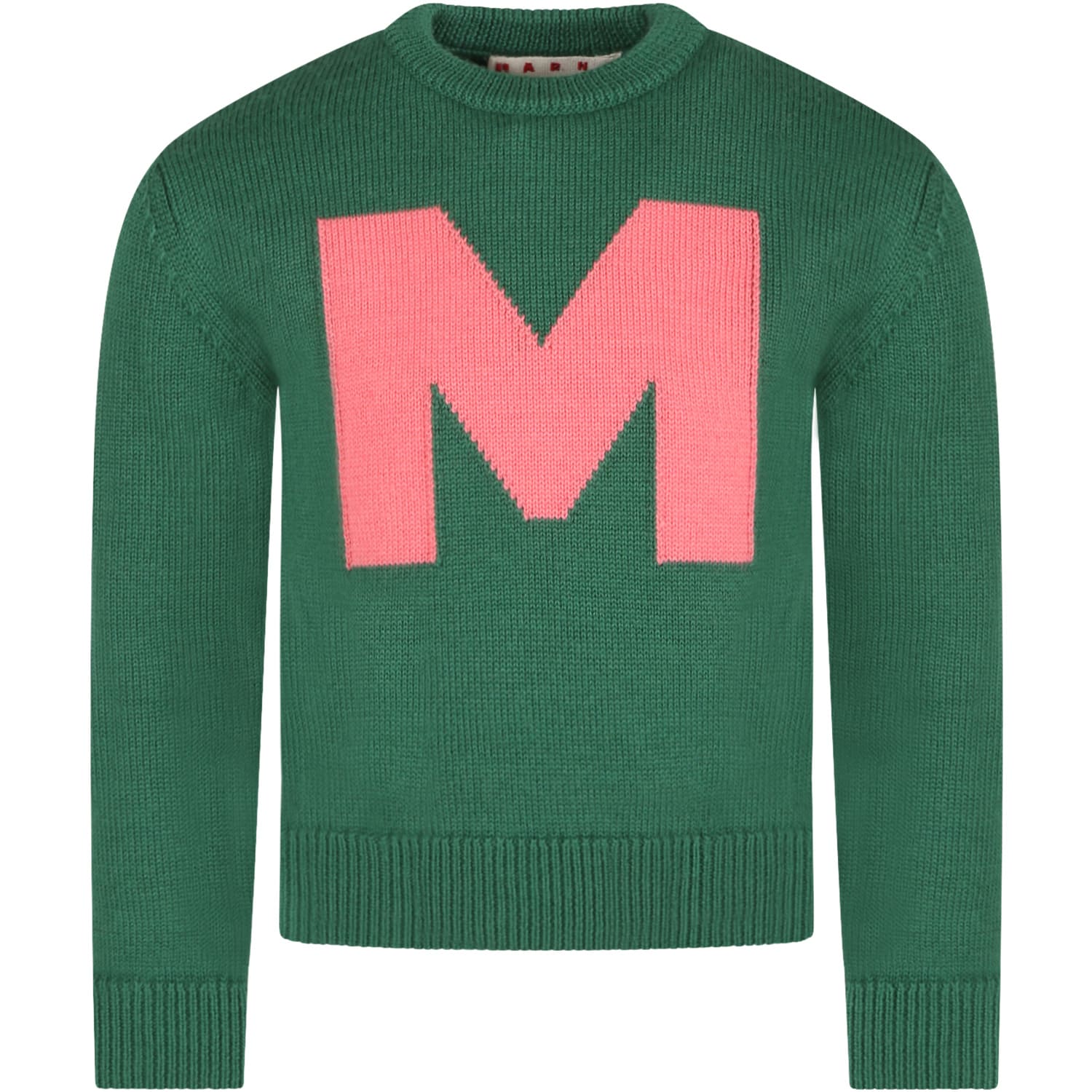 Marni Green Sweater For Girl With Logo