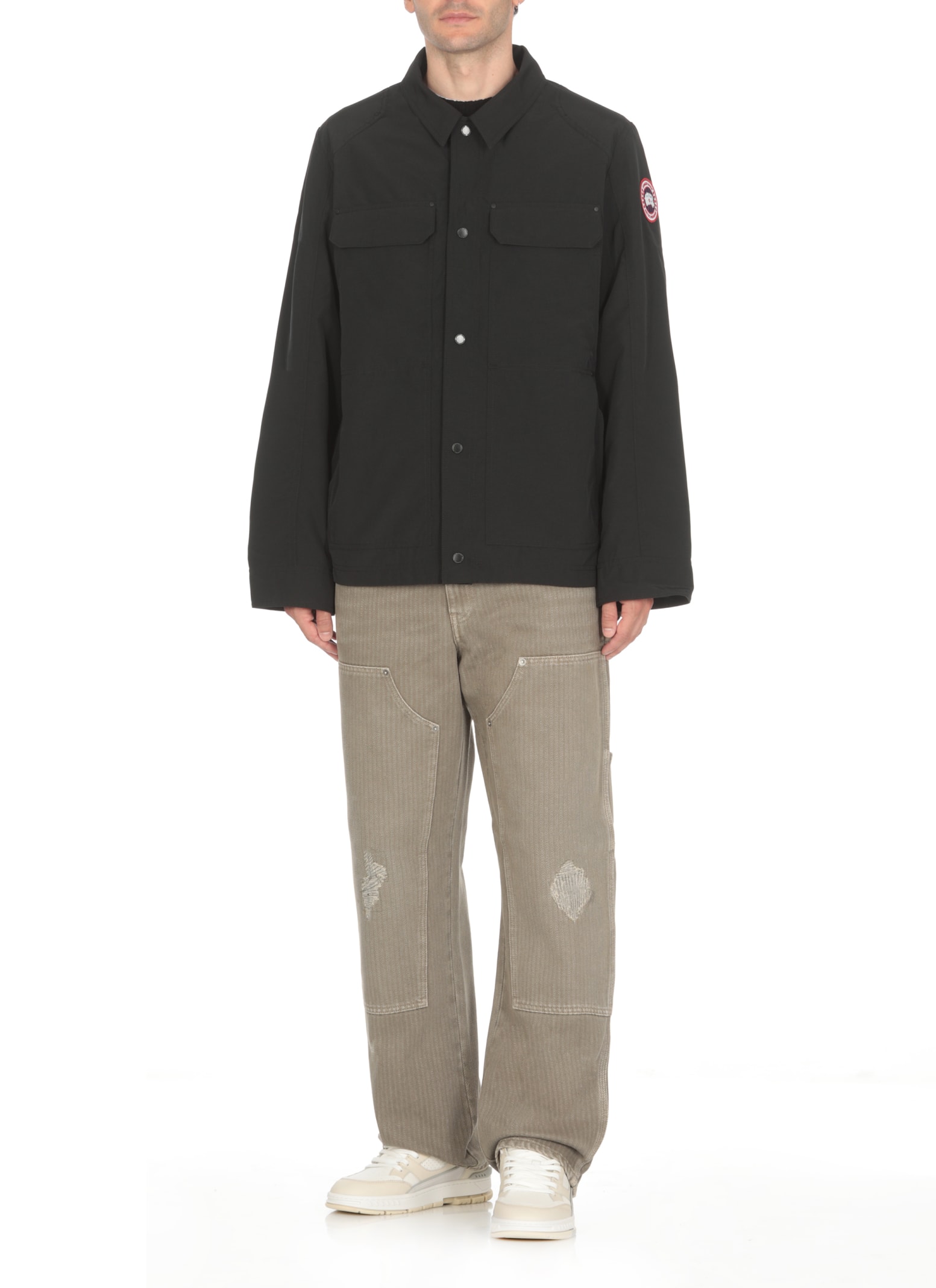 Shop Canada Goose Burnaby Jacket In Black