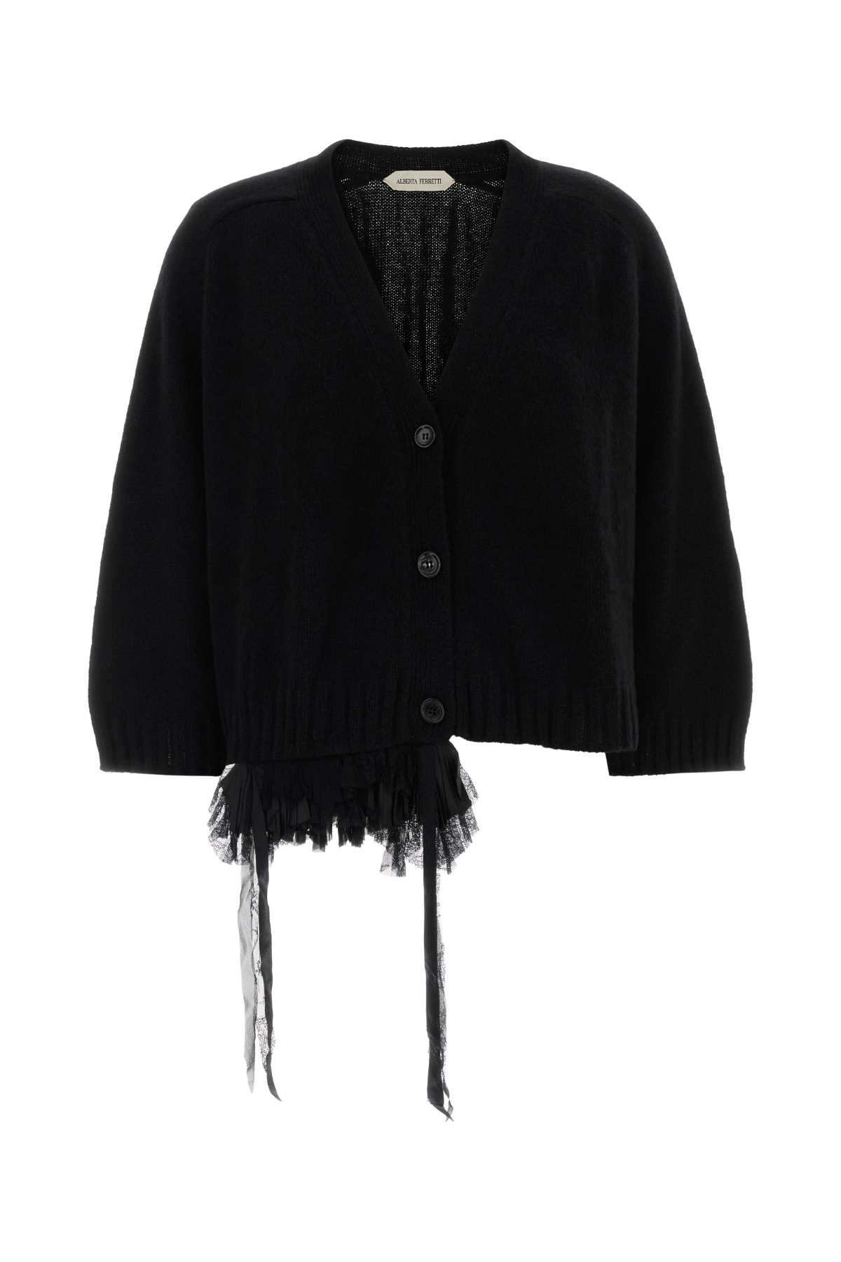 Jil Sander Black Cashmere Blend Cardigan