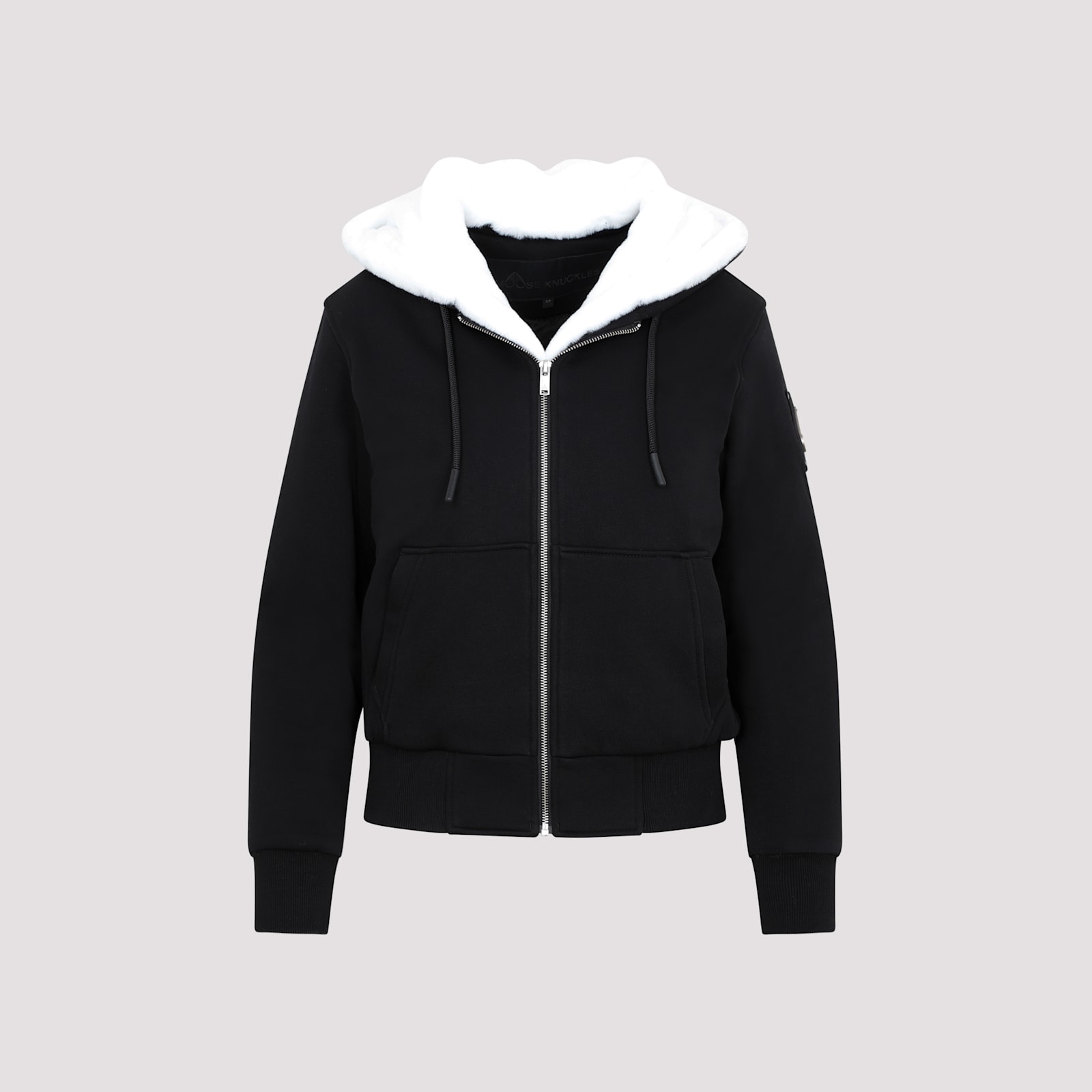 Shop Moose Knuckles Classic Bunny Jacket In Black White