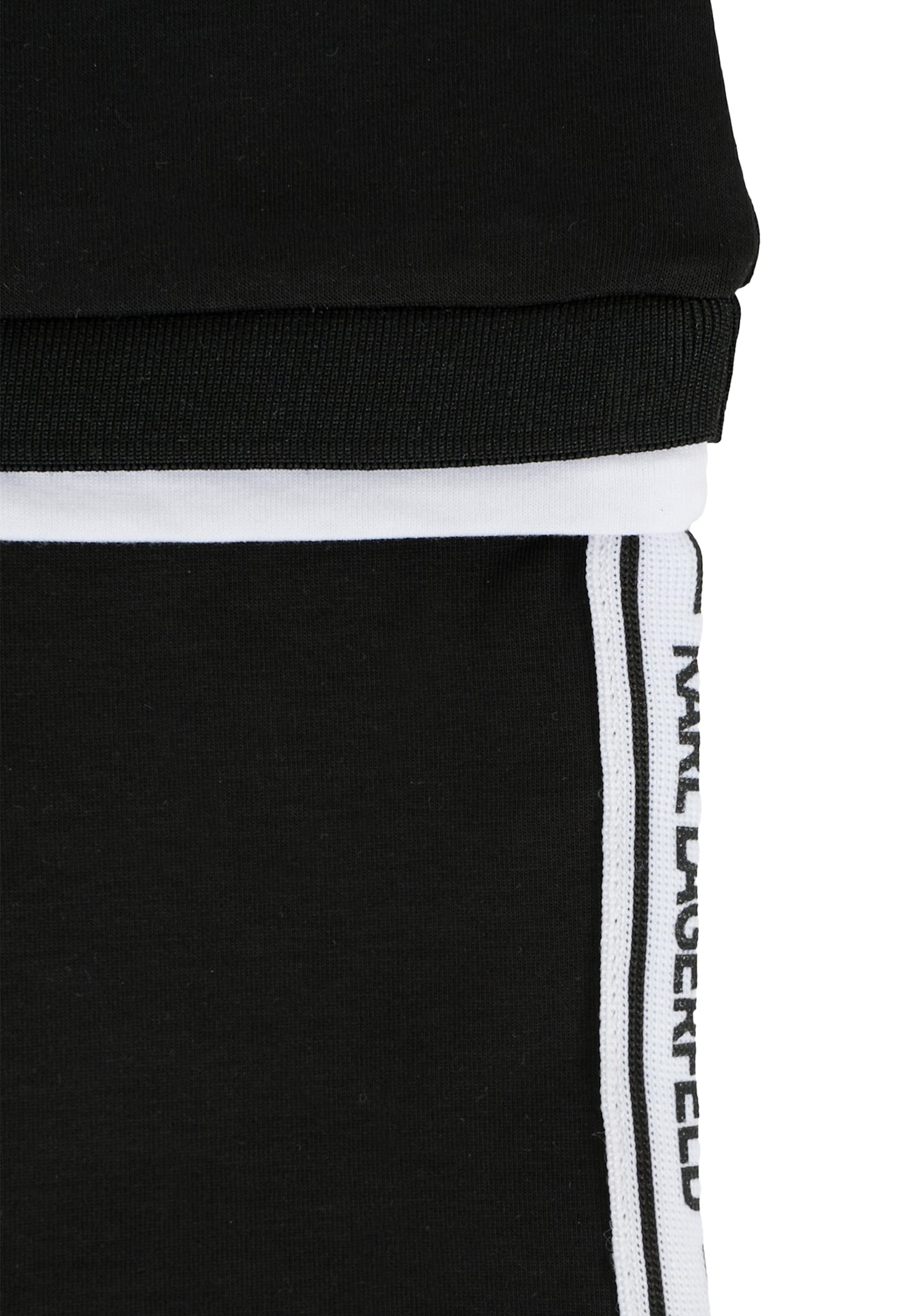 Karl Lagerfeld Black Romper For Baby Boy With Logo In Black