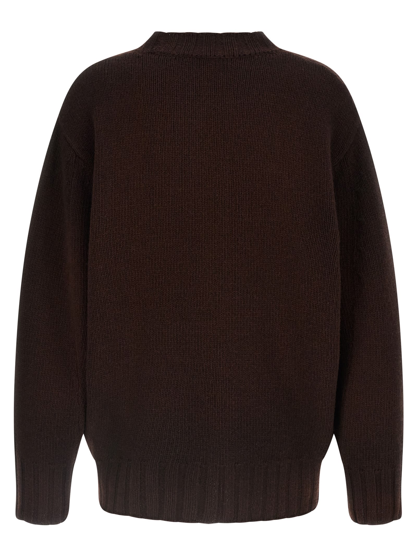 Attico Logo Embroidery Sweater Sweaters And Cardigans Brown In Brown