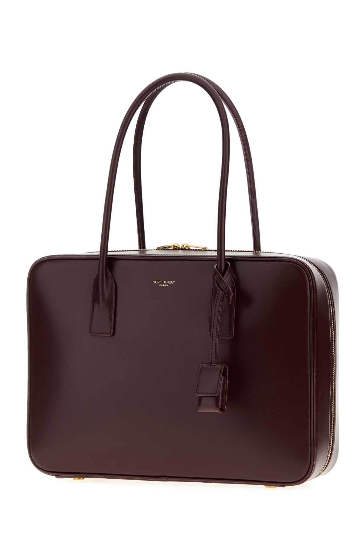 Saint Laurent Grape Leather Sac De Jour Handbag In Burgundy