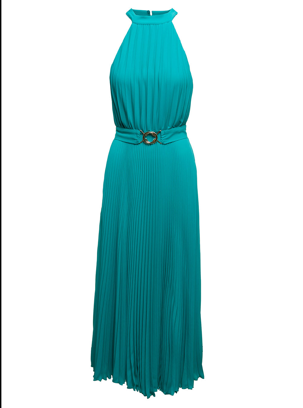 Liu-Jo Liu Jo Womans Turquoise Pleated Fabric Dress With Belt