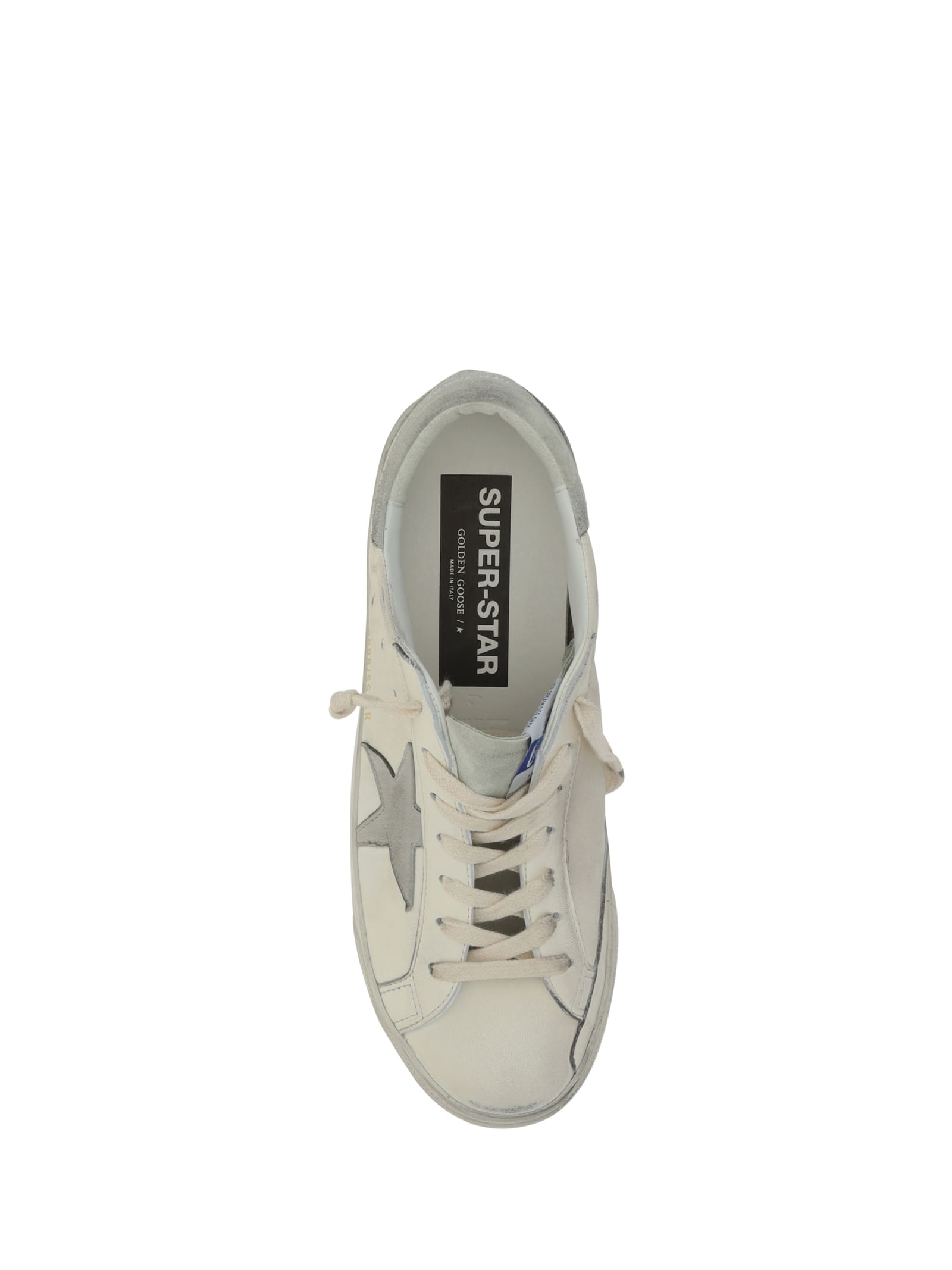 Shop Golden Goose Super Star Sneakers In White/ice/grey