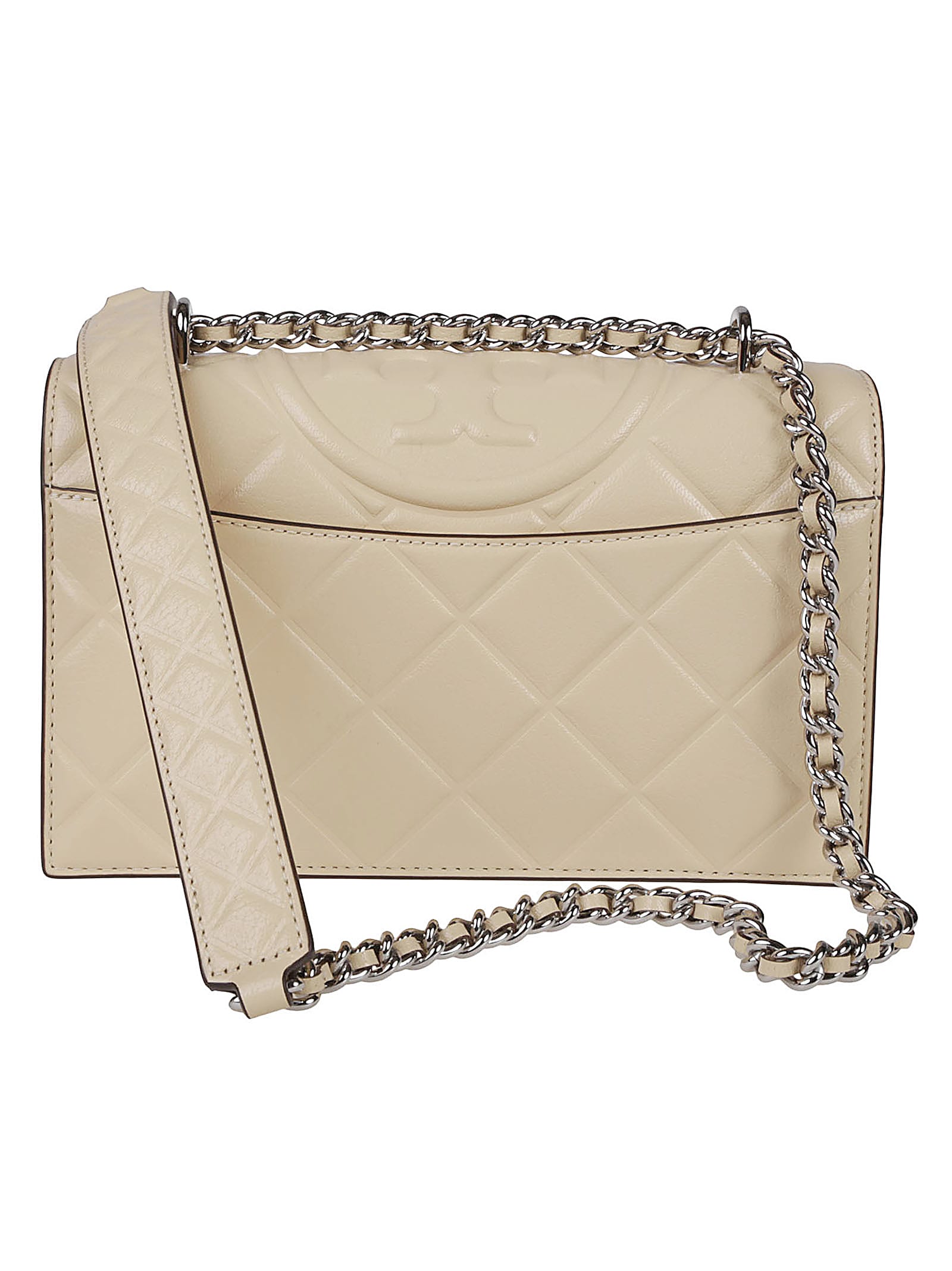 Tory Burch Small Fleming Convertible Shoulder Bag In White
