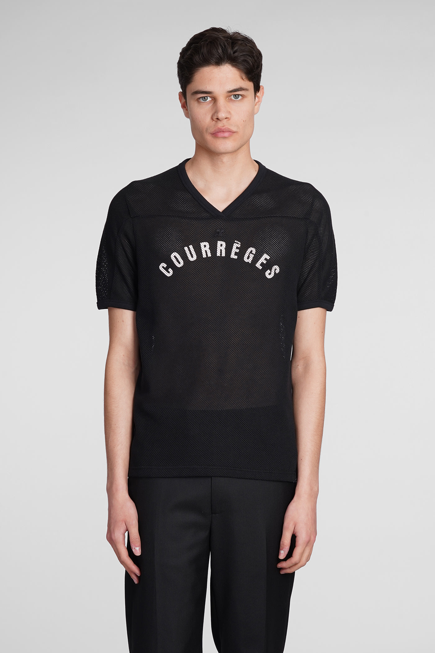 Shop Courrèges T-shirt In Black Polyester