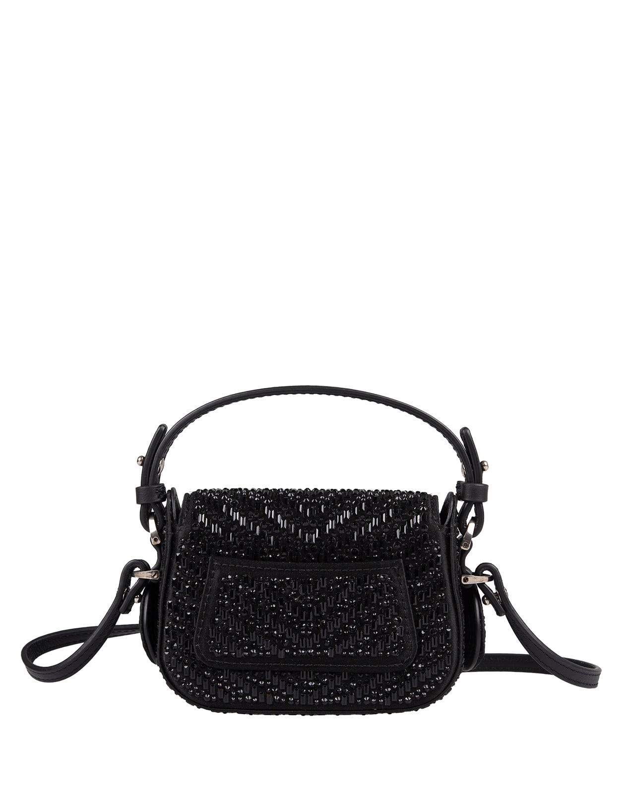 Shop Ermanno Scervino Black Mini Mini Audrey Bag With Crystals