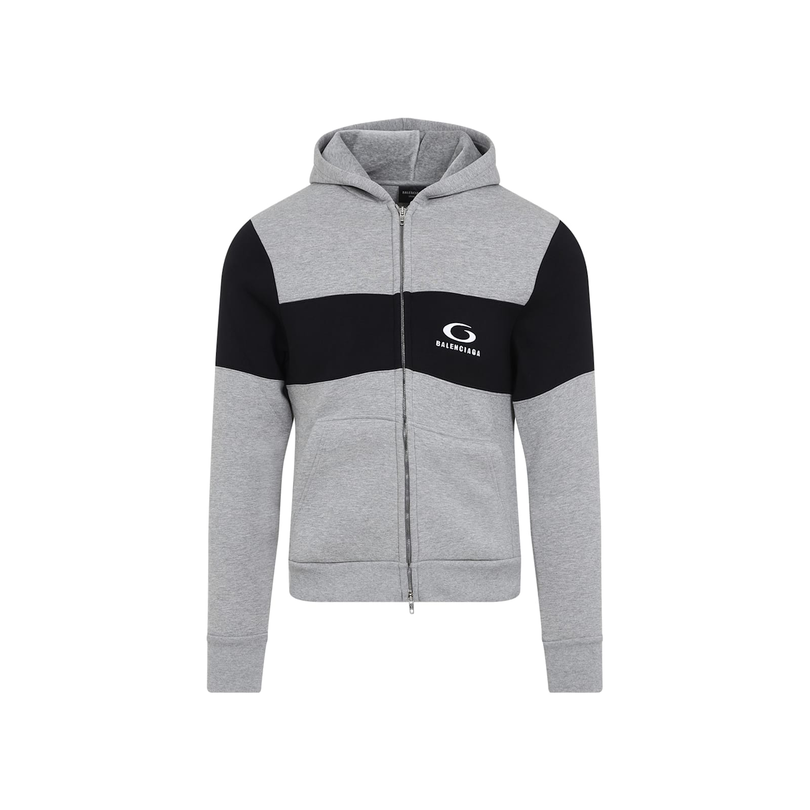 Balenciaga Dark Grey And Black Cotton Sweatshirt In Heather Grey Black