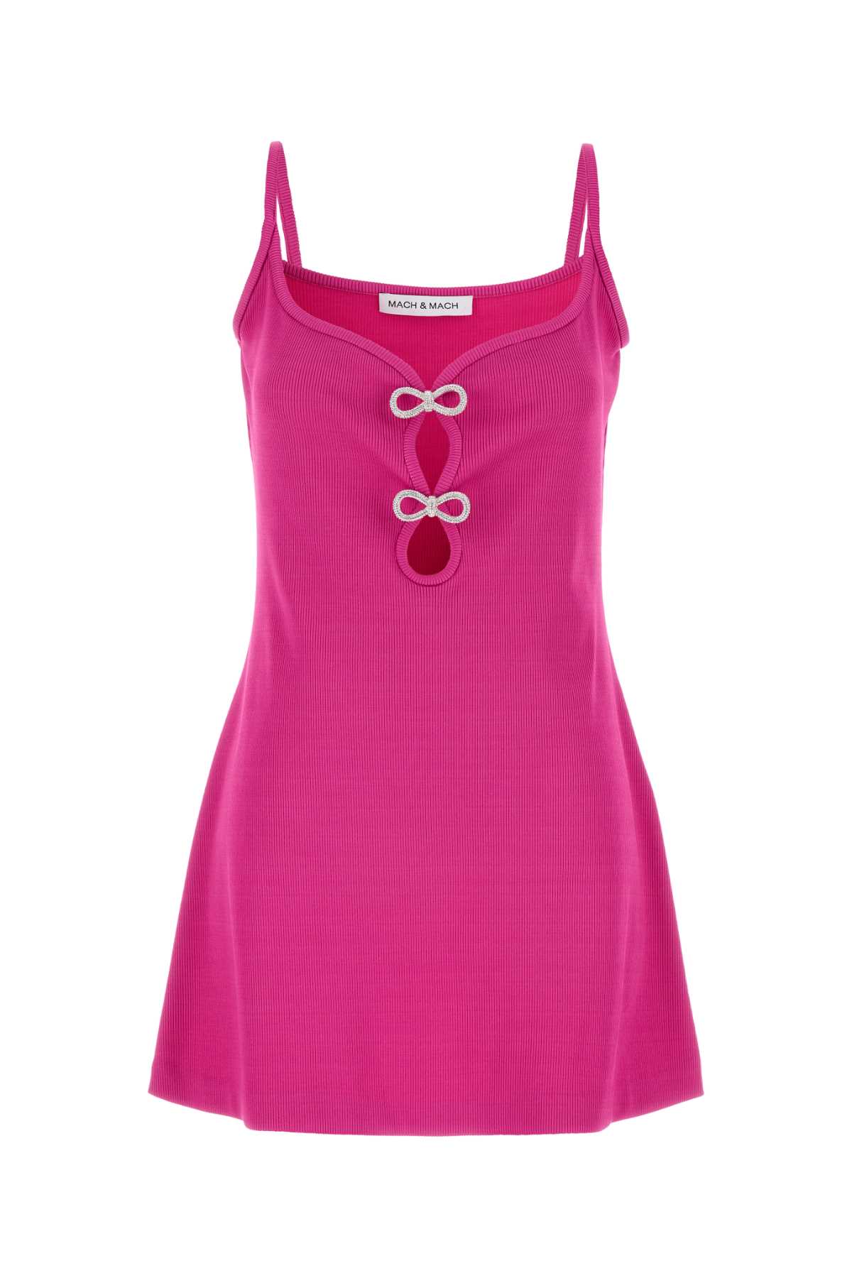 Fuchsia Stretch Viscose Blend Mini Dress