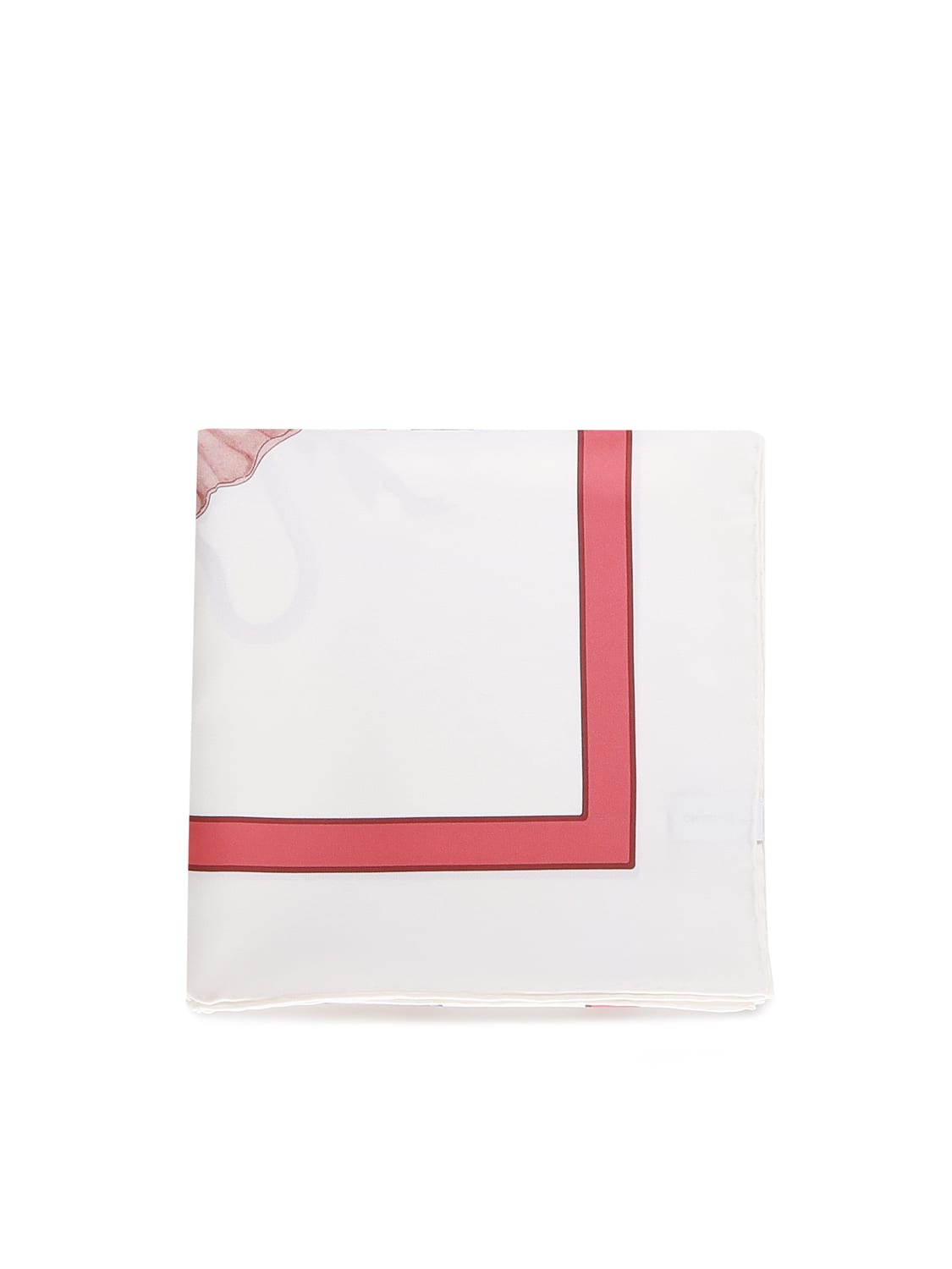 Ferragamo Silk Scarf In White, Red