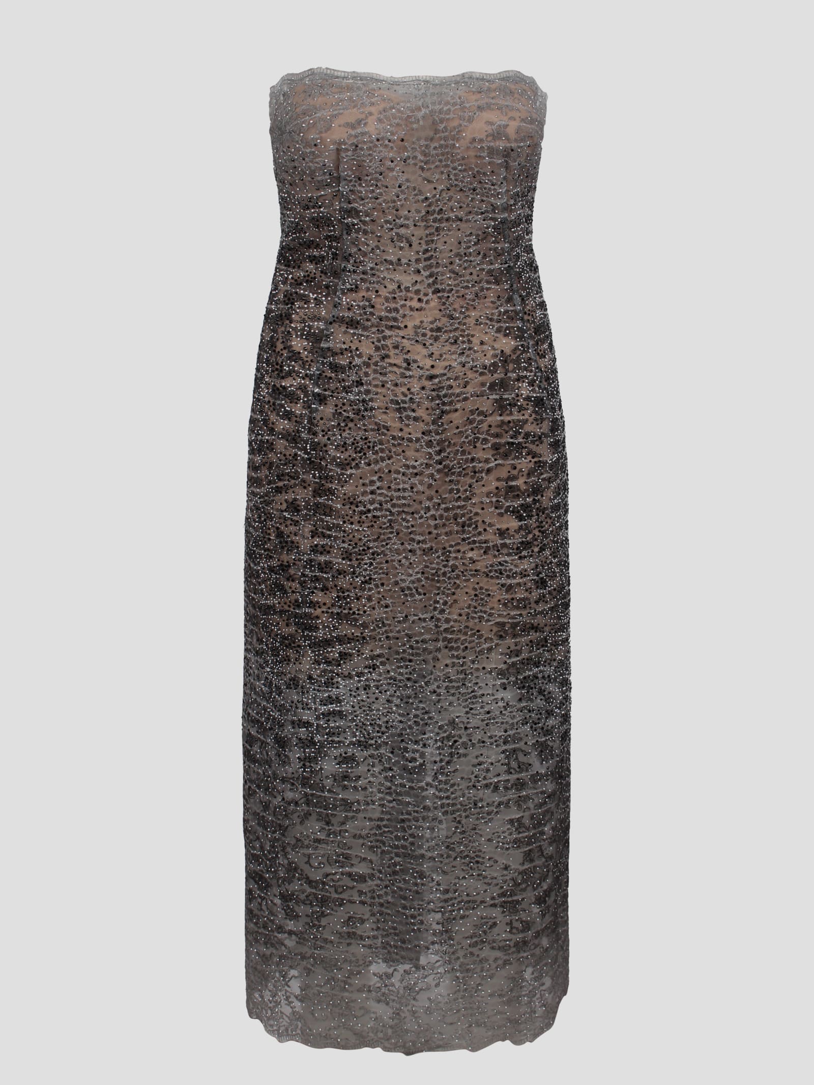 Shop Ermanno Scervino Snakeskin Effect Dress