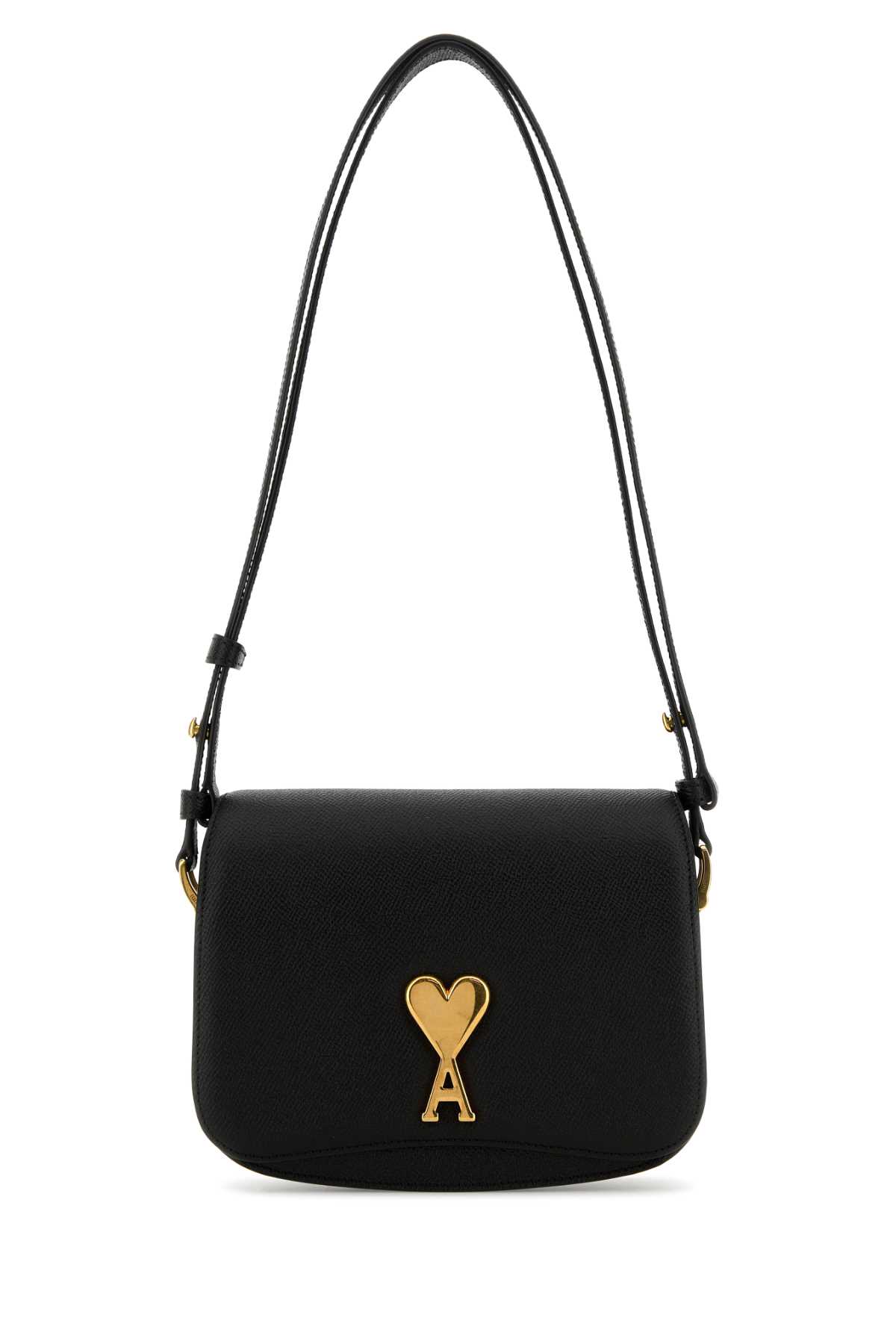 Shop Ami Alexandre Mattiussi Black Leather Shoulder Bag