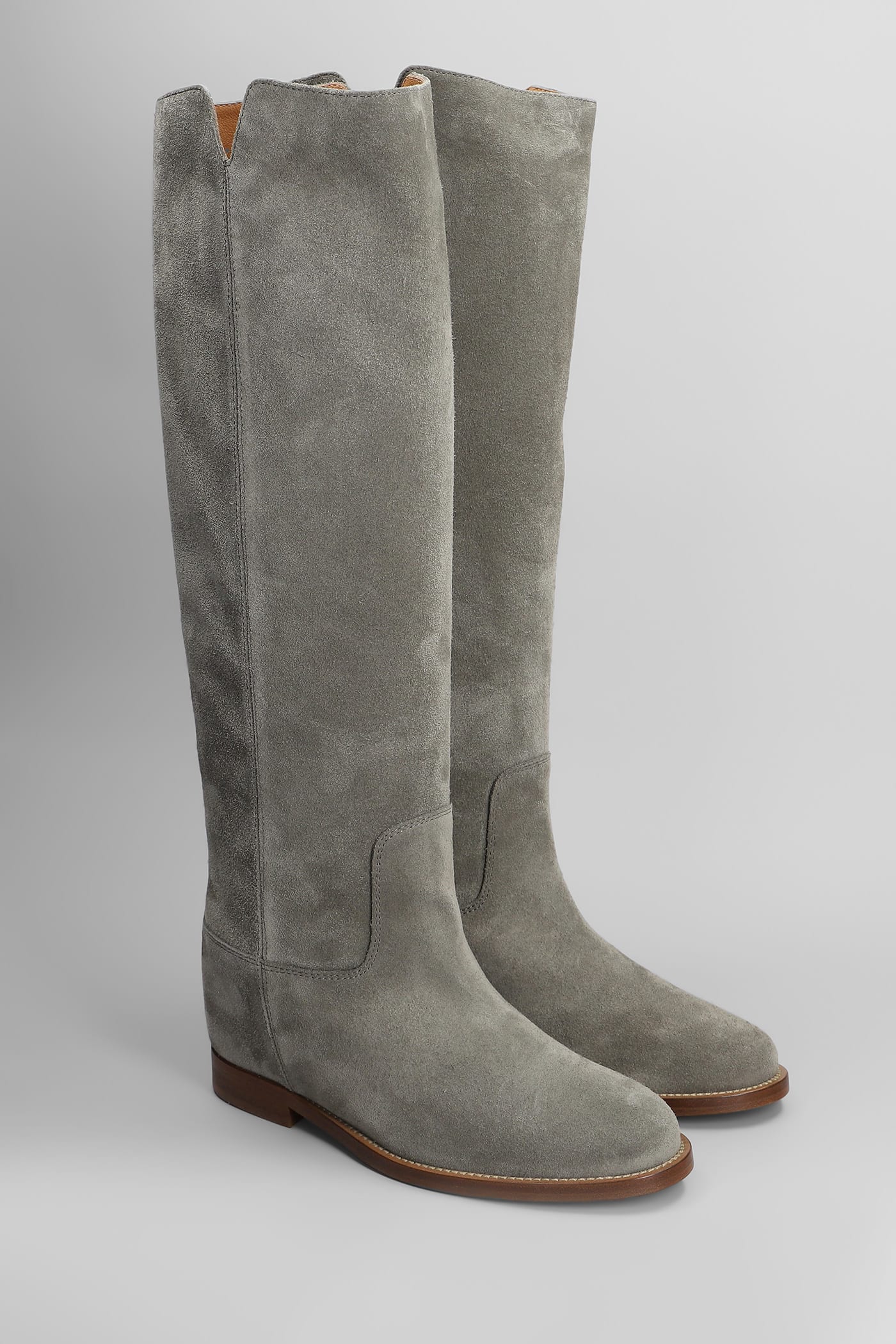 Shop Via Roma 15 In Grey Suede