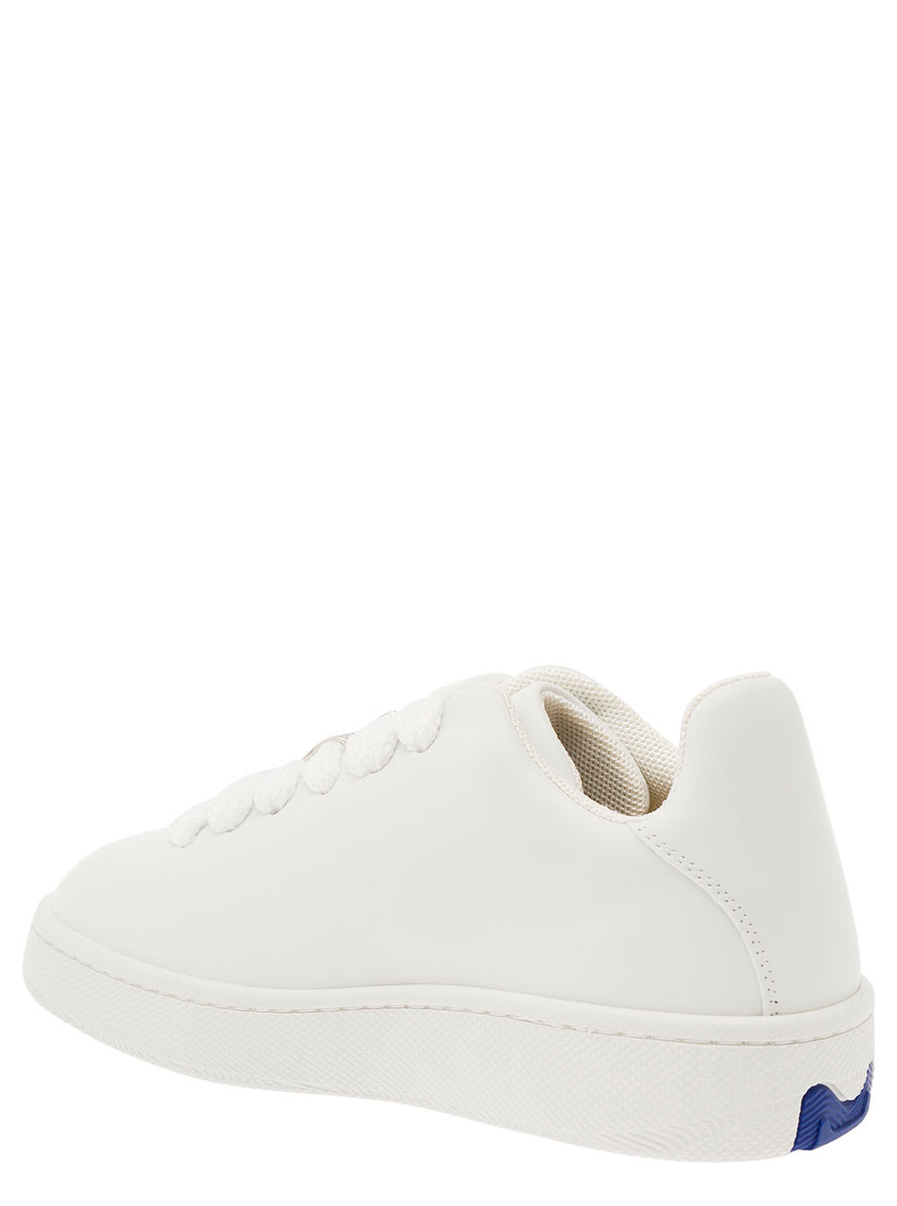 Shop Burberry White Sneakers With Detail In Leather Woman