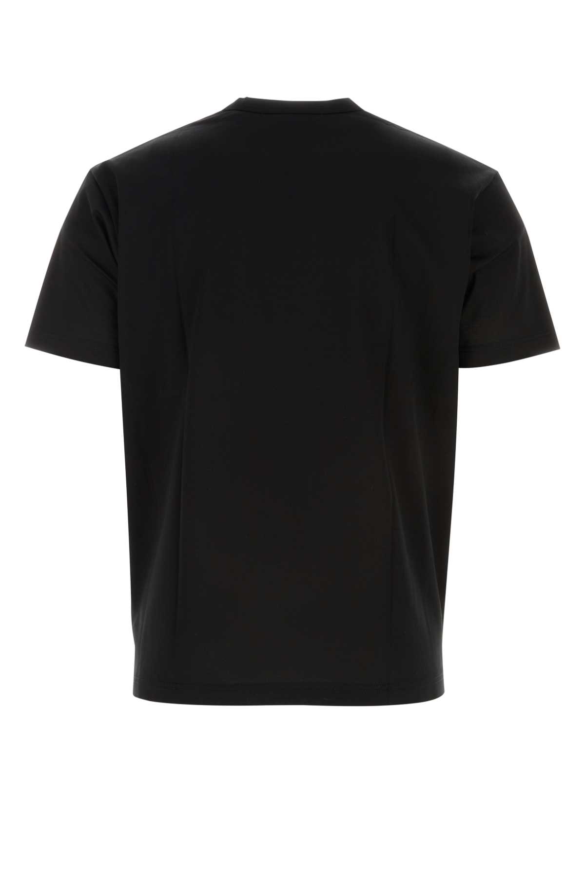 Shop Junya Watanabe Black Cotton T-shirt In Blackred
