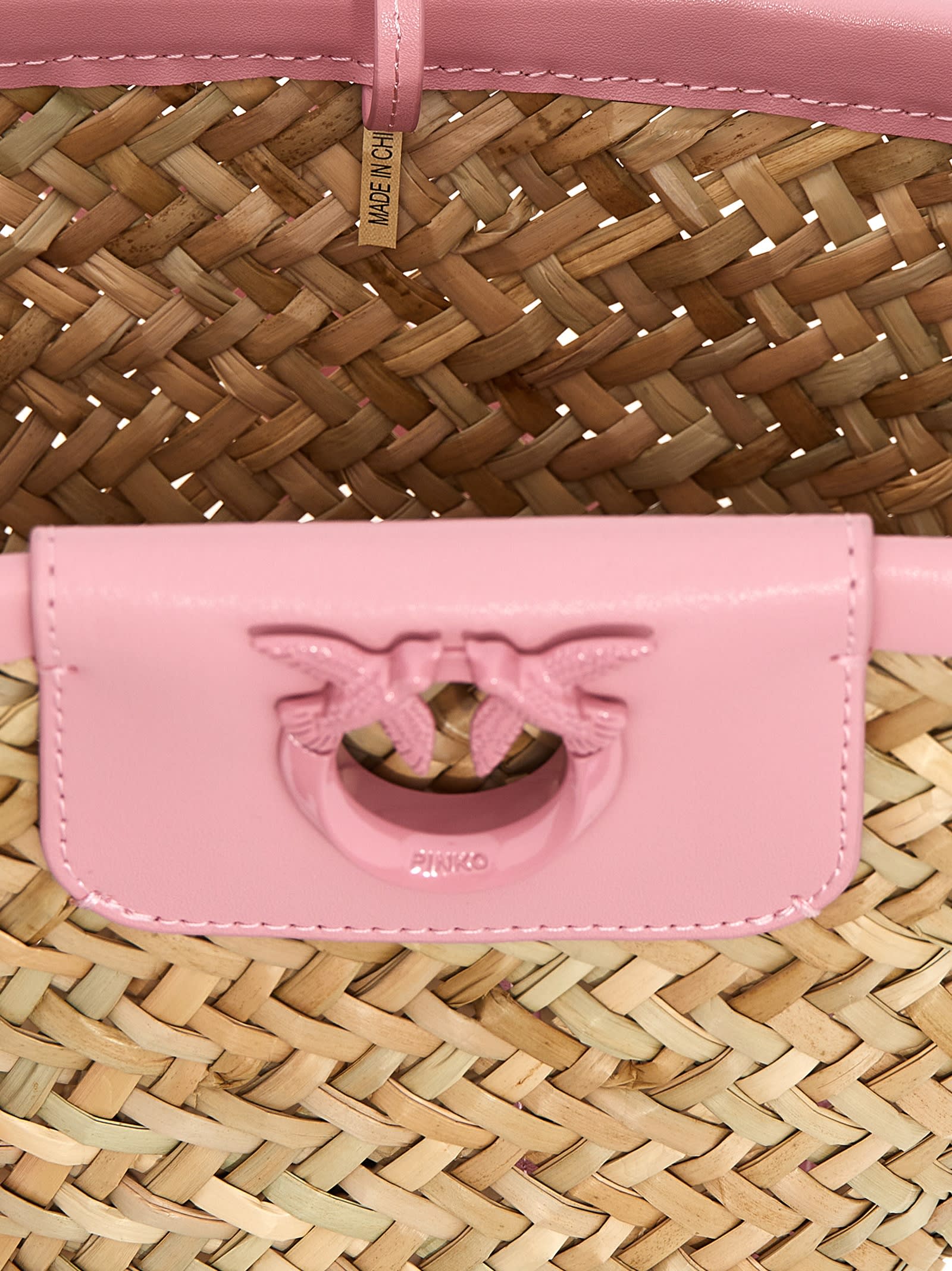 Shop Pinko Love Summer Bucket Bag In Naturale/rosa