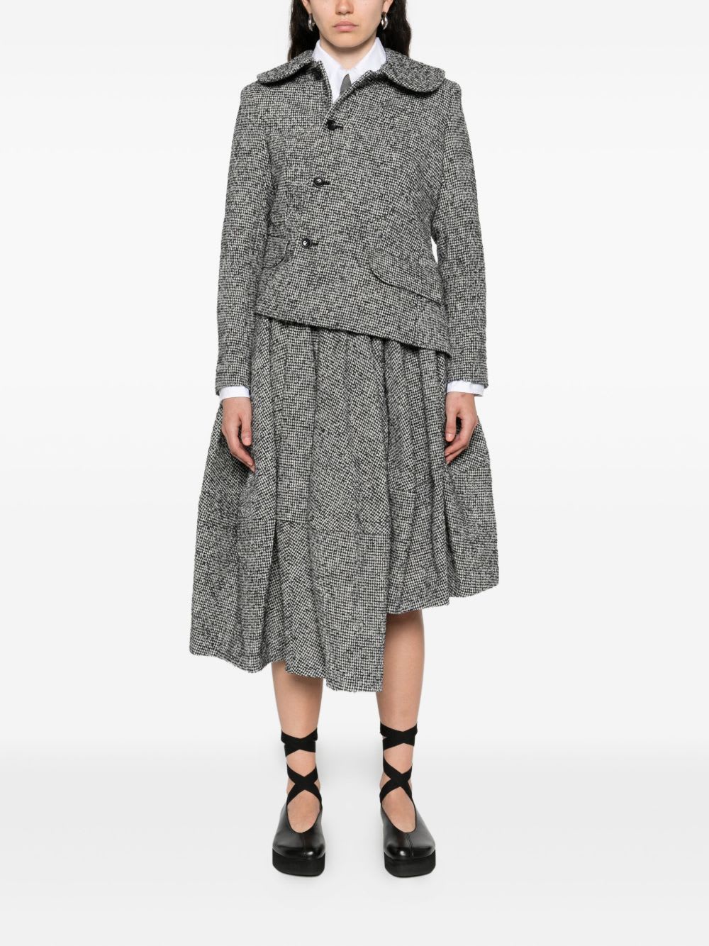 Comme Des Garçons Burberry Black Polyester Down Jacket In Gray