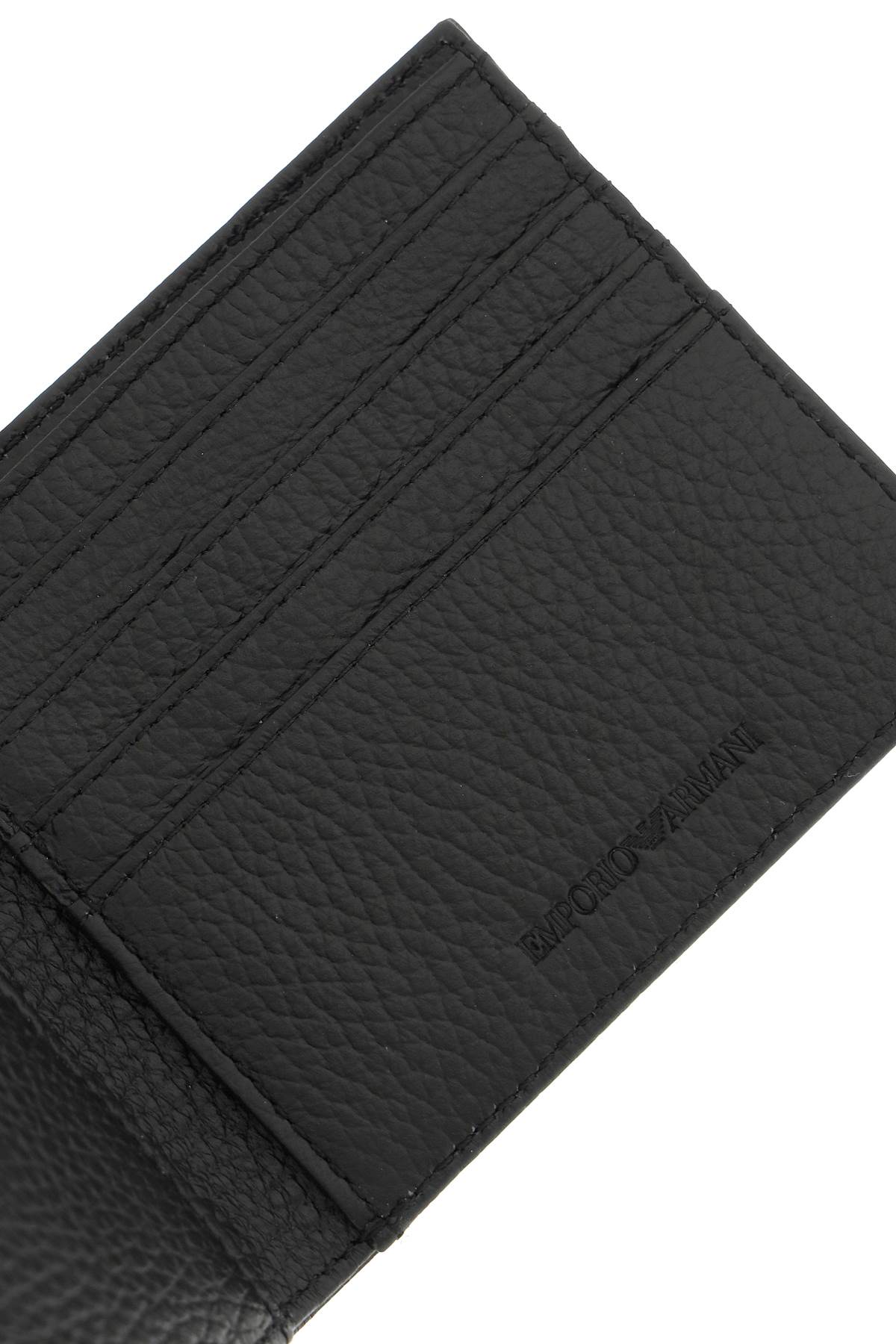 Shop Emporio Armani Grained Leather Wallet In Black