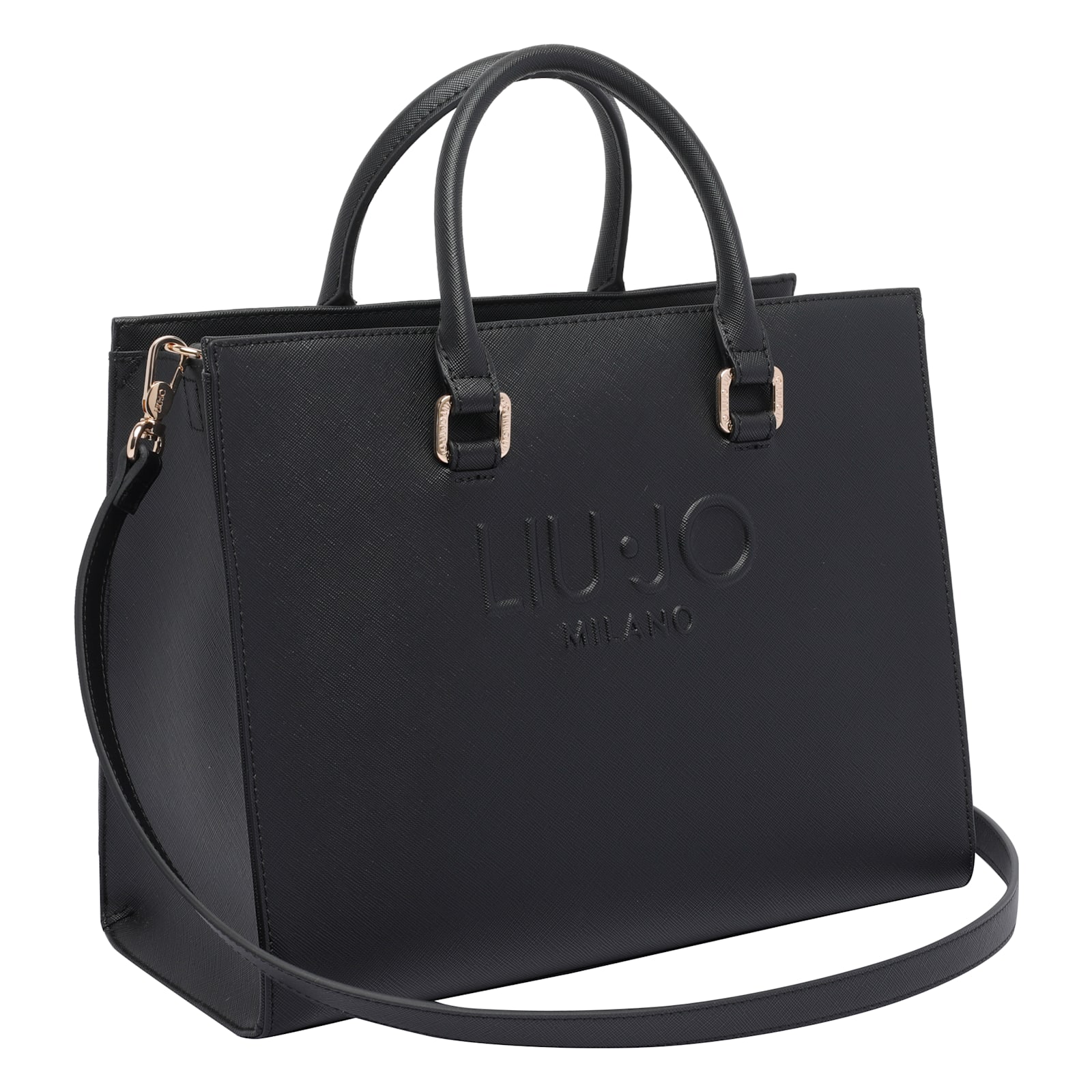 Liu •jo Logo-embossed Tote Bag In Black