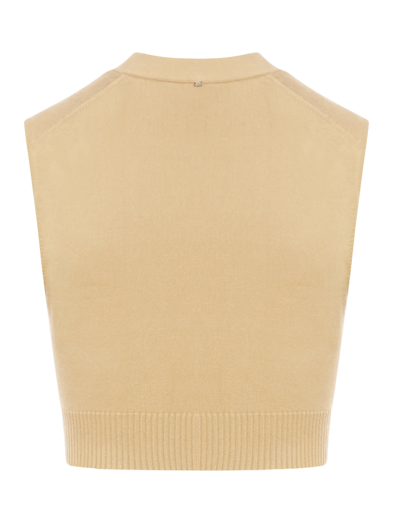 Shop Sportmax Folk Gilet In Maglia In Camel