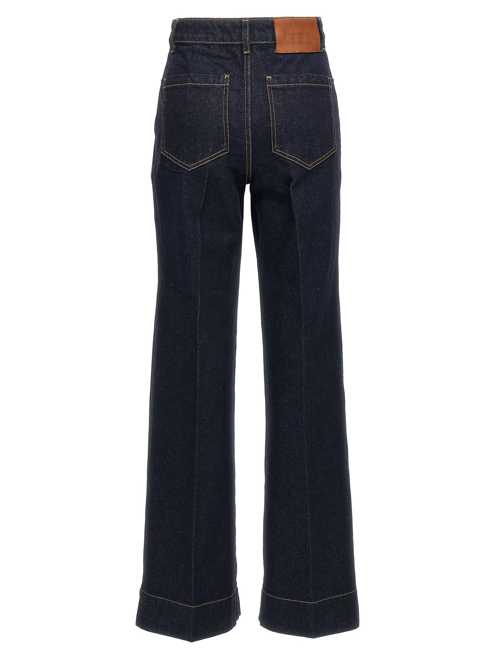 Shop Victoria Beckham Alina Jeans In Blue