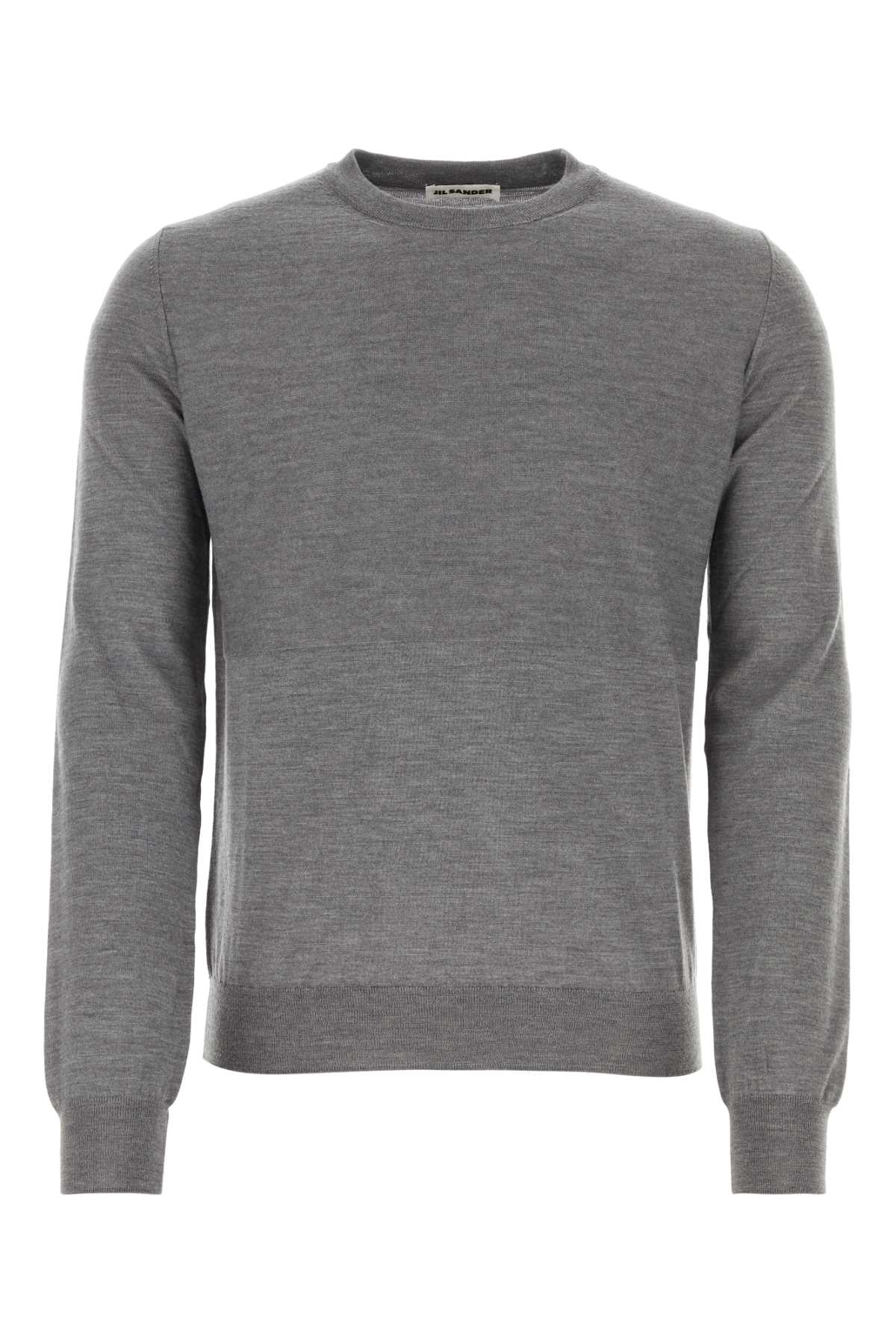 Shop Jil Sander Grey Wool Sweater In 025