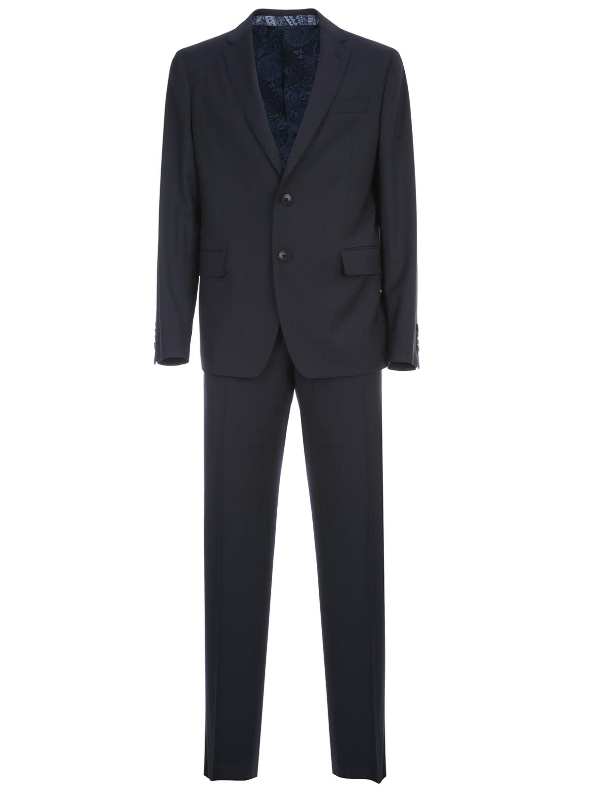 Etro Traditional Slim Suit In Blue
