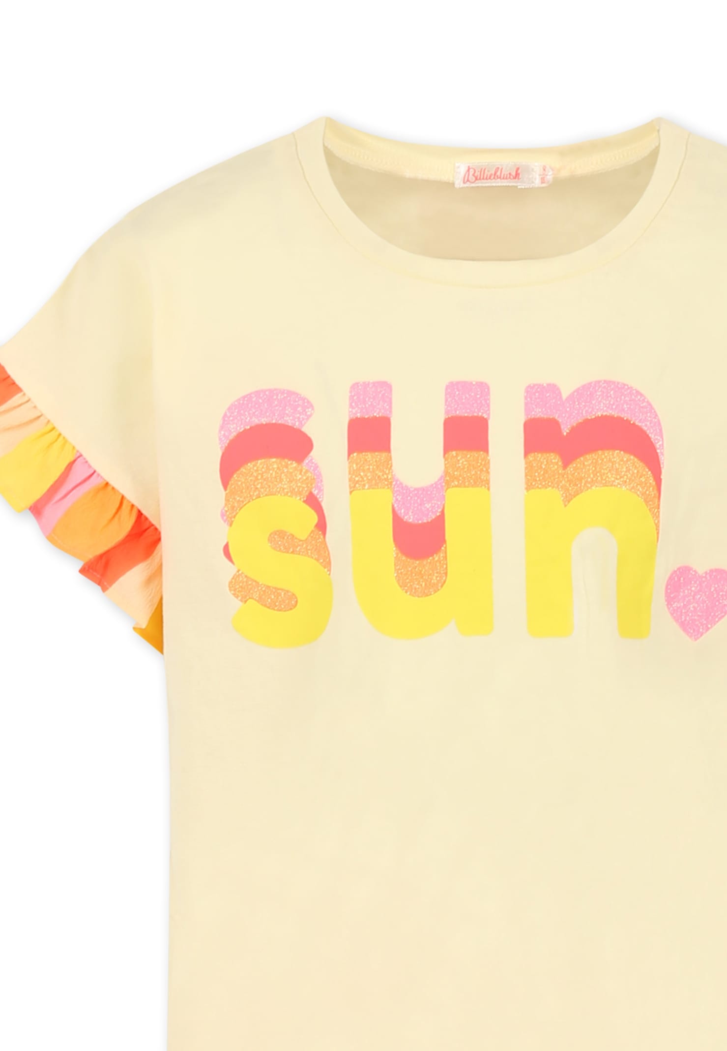 Billieblush Yellow Suit For Girl With Writing In Yellow