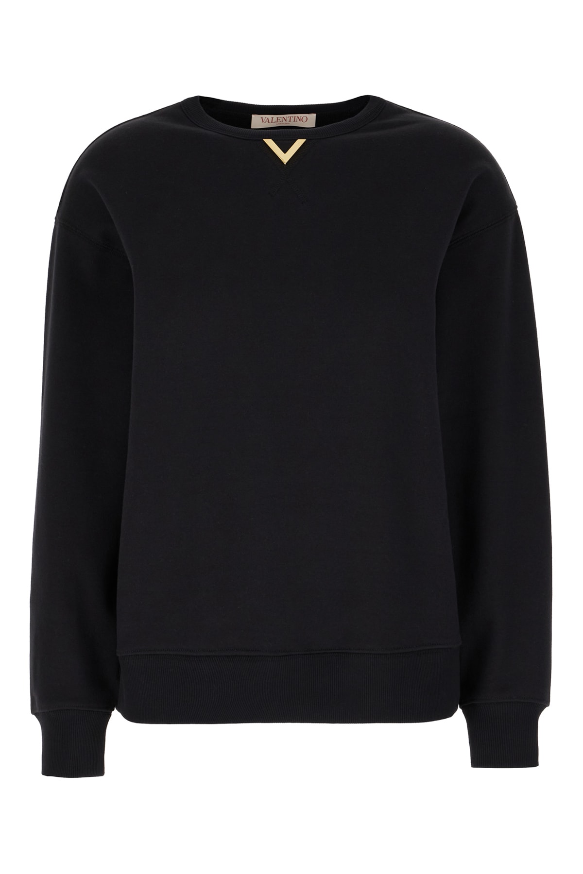 Shop Valentino Black Cotton Blend Oversize Sweatshirt In Nero